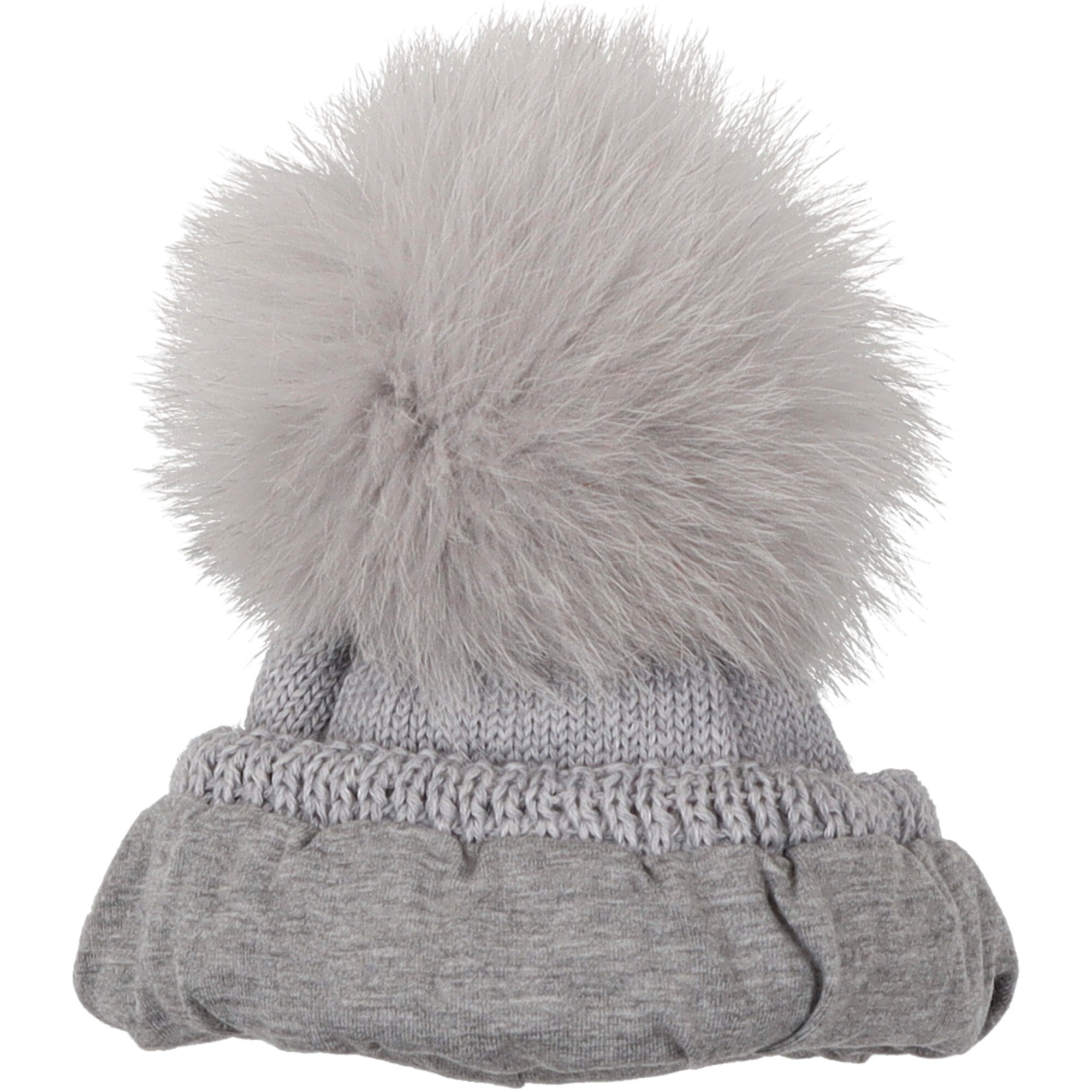 cappello-in-lana-foderato-in-morbido-jersey-con-ponpon-pelliccia-colore-grigio