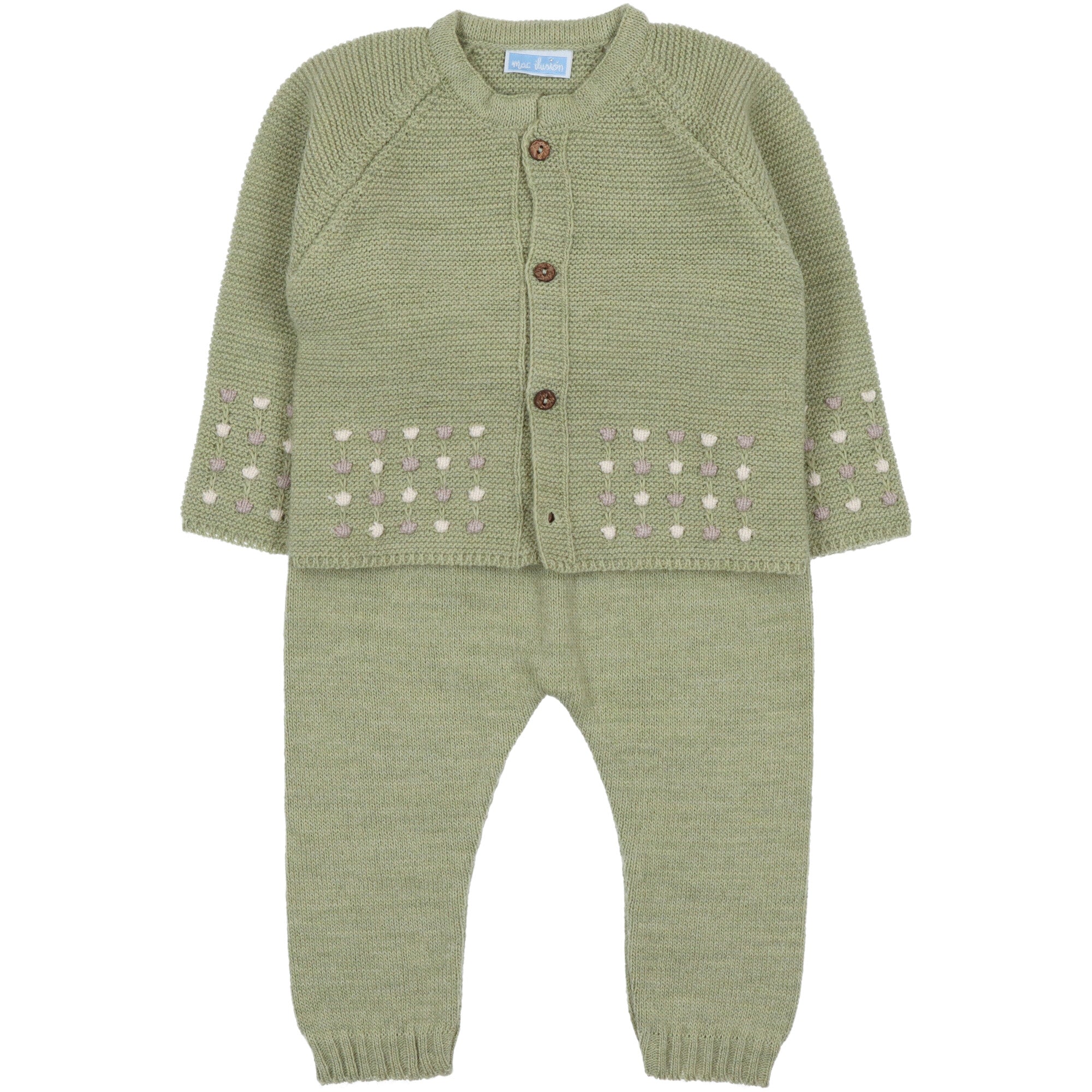 cardigan-e-pantaloni-in-lana-colore-verde