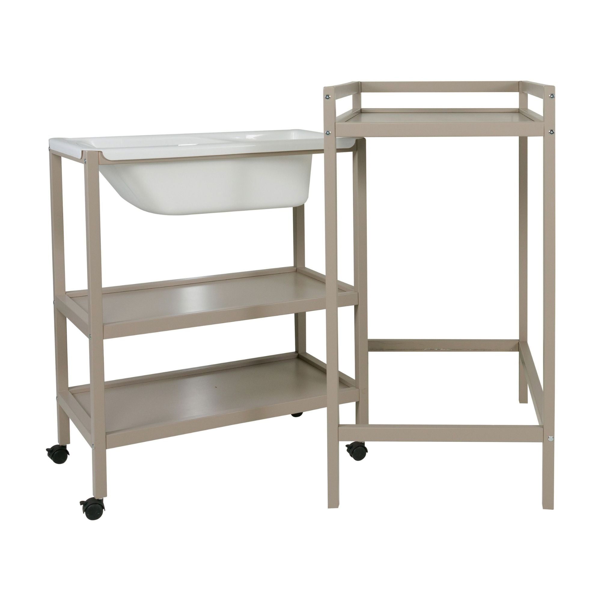 Konfiur Fasciatoio pieghevole, fasciatoio per bambini, carico massimo 25 kg, fasciatoio mobile con fasciatoio, cintura di sicurezza e ripiani, salvaspazio e stabile (grigio Konfiur Fasciatoio pieghevole, fasciatoio per bambini, carico massimo 25 kg, fasciatoio mobile con fasciatoio, cintura di sicurezza e ripiani, salvaspazio e stabile (grigio