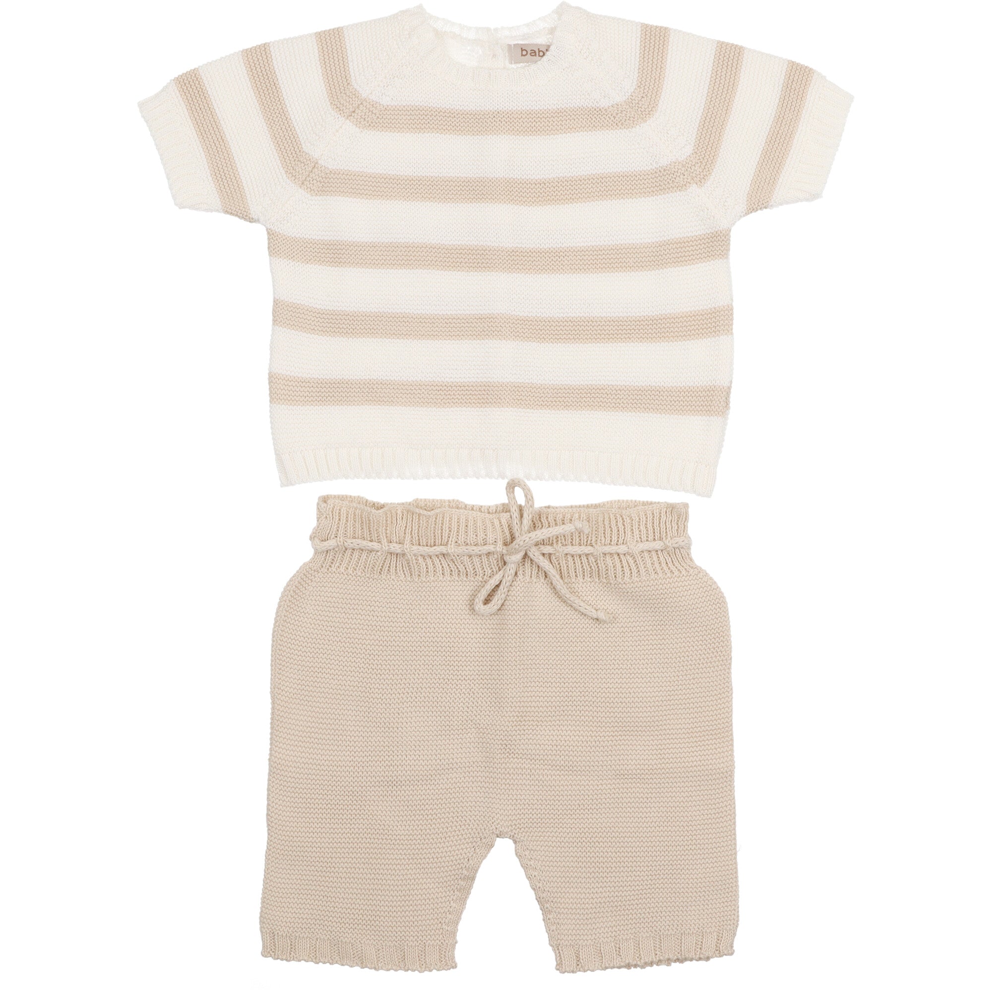 maglietta-in-filo-di-cotone-a-righe-e-short-colore-beige-per-bambino