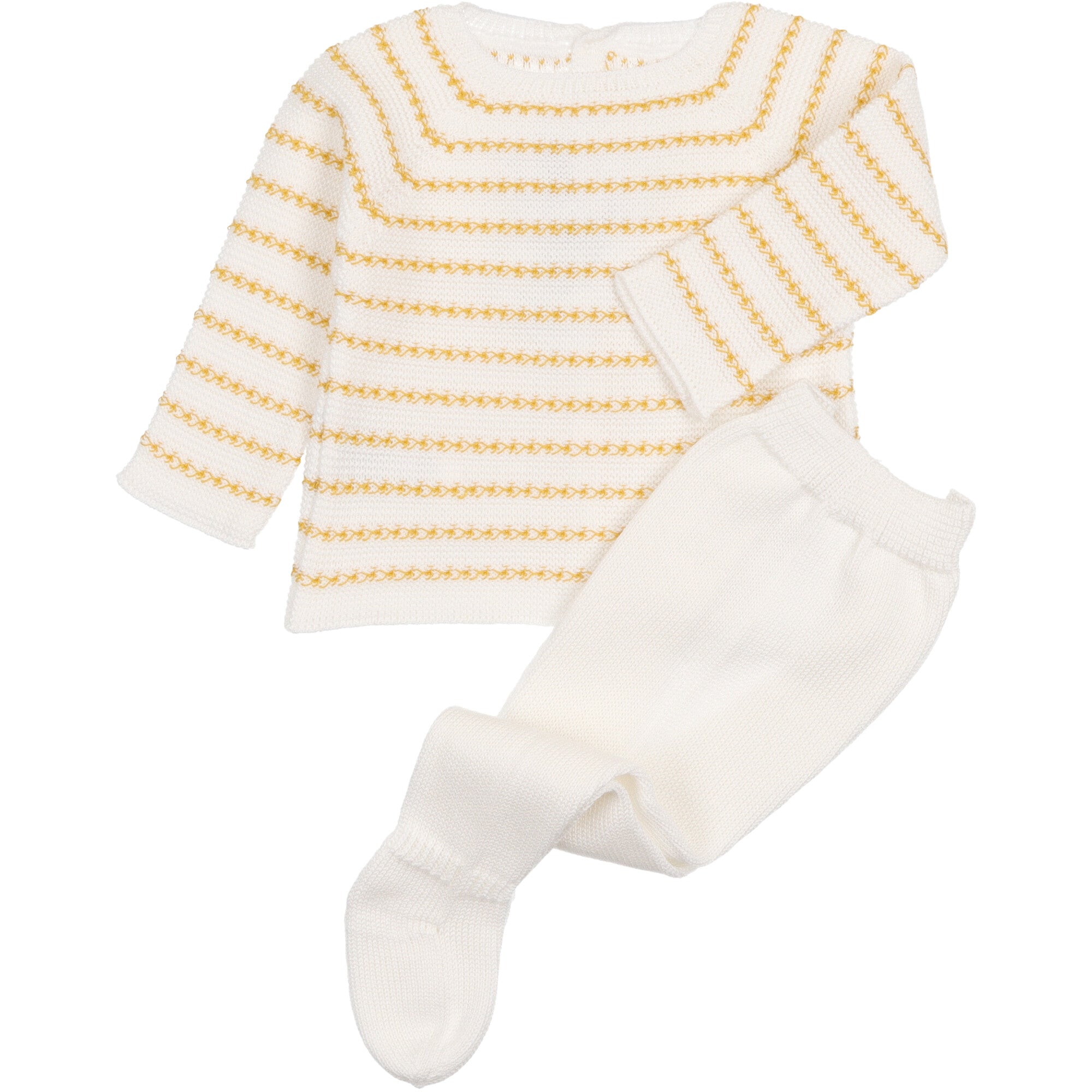 maglia-di-cotone-a-righe-colore-ocra-e-pantalone-in-colore-bianco-con-piede-chiuso-per-neonati