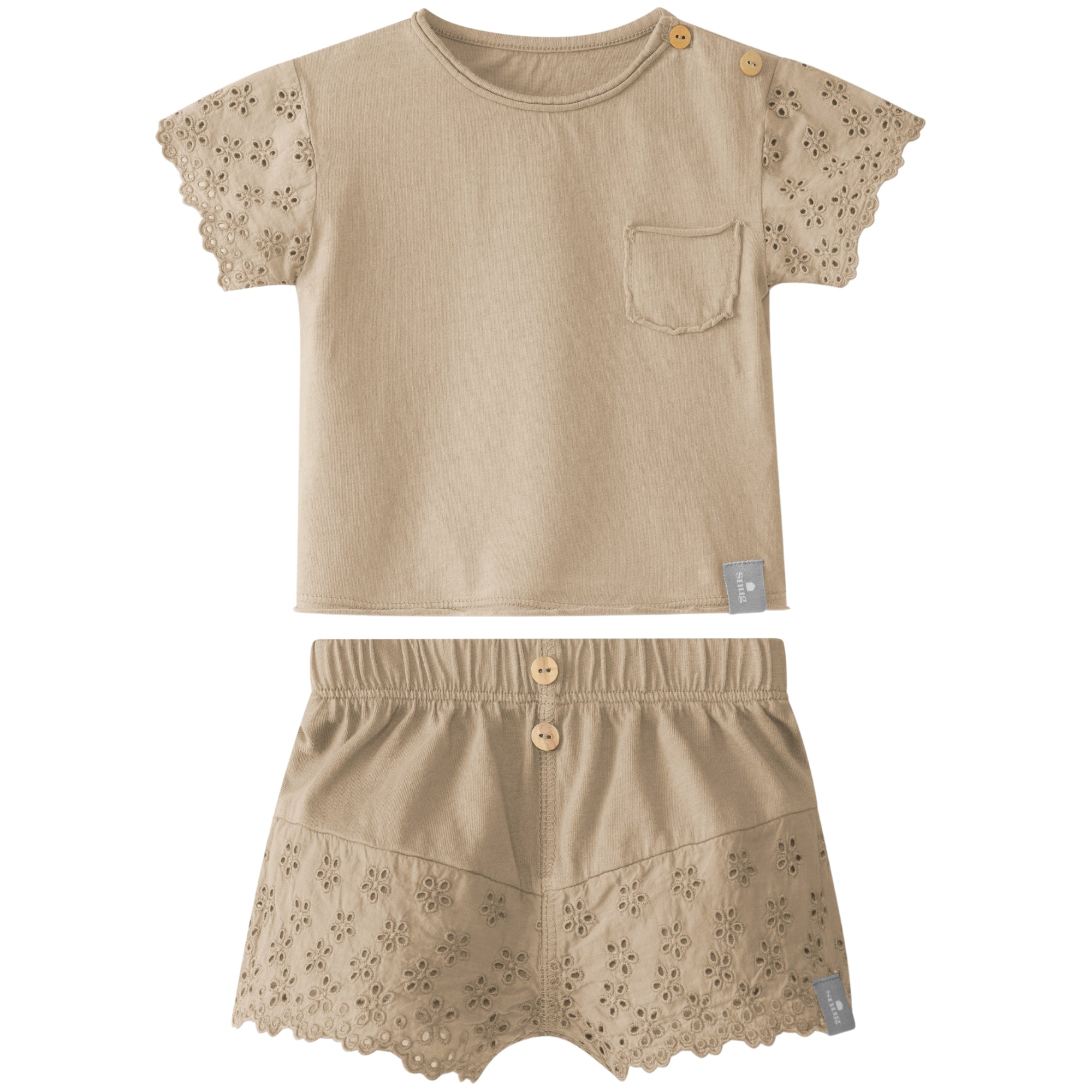 outfit-moda-bambina-maglia-e-short-ricamati-colore-verde-scuro