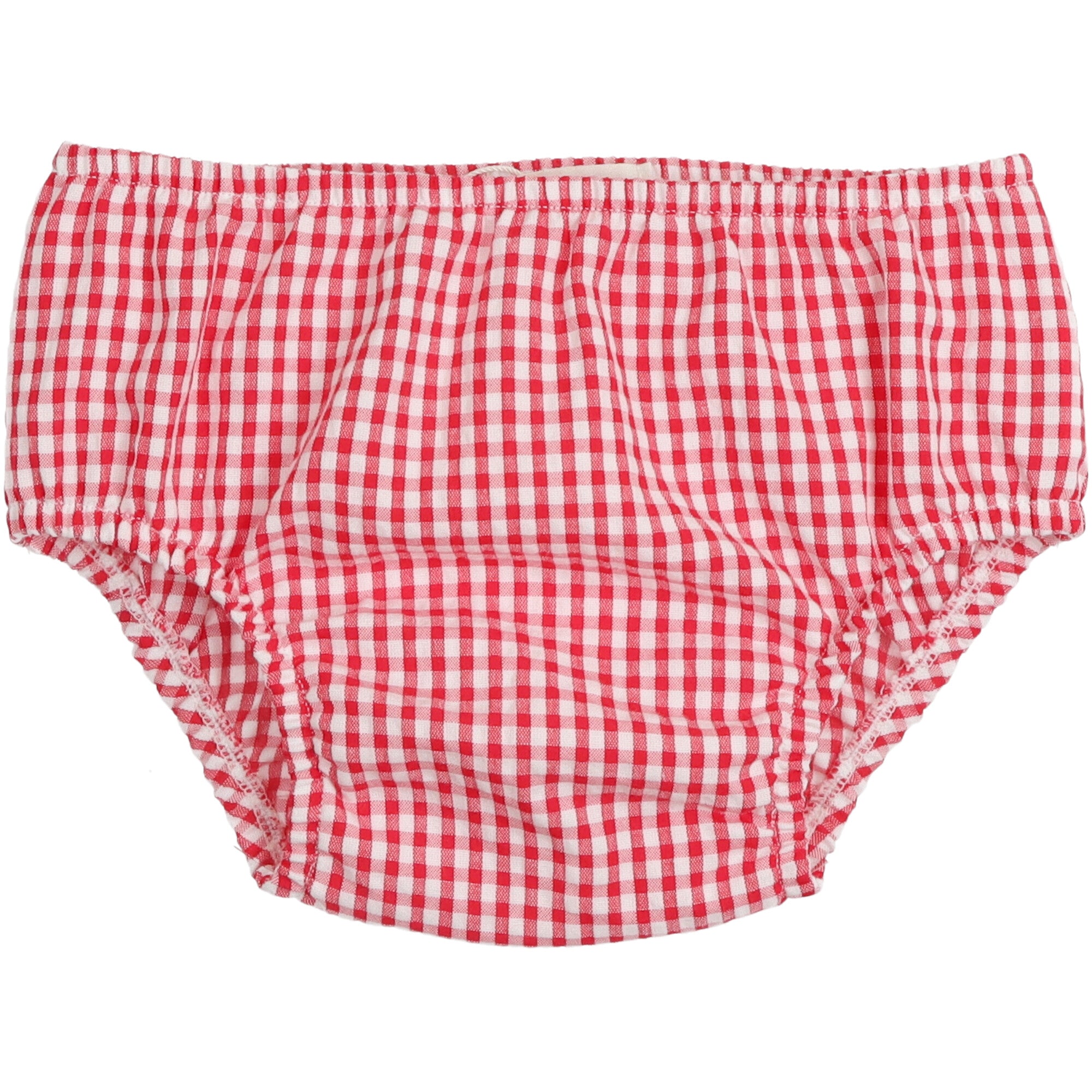 Mutandina per bambina in cotone vichy rosso coordinata con l’abitino dello stesso tessuto