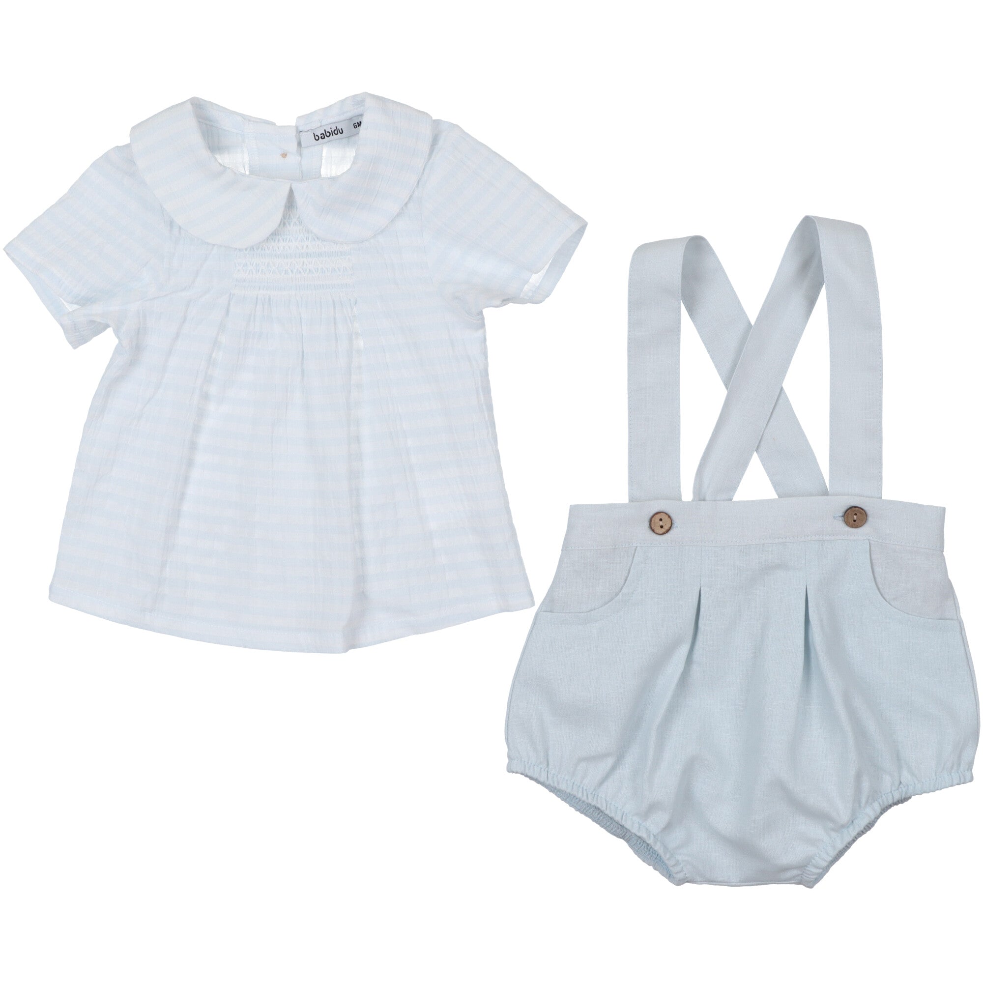 salopette-corta-e-camicetta-in-mussola-colore-azzurro-per-bambino-abbigliamento-estivo