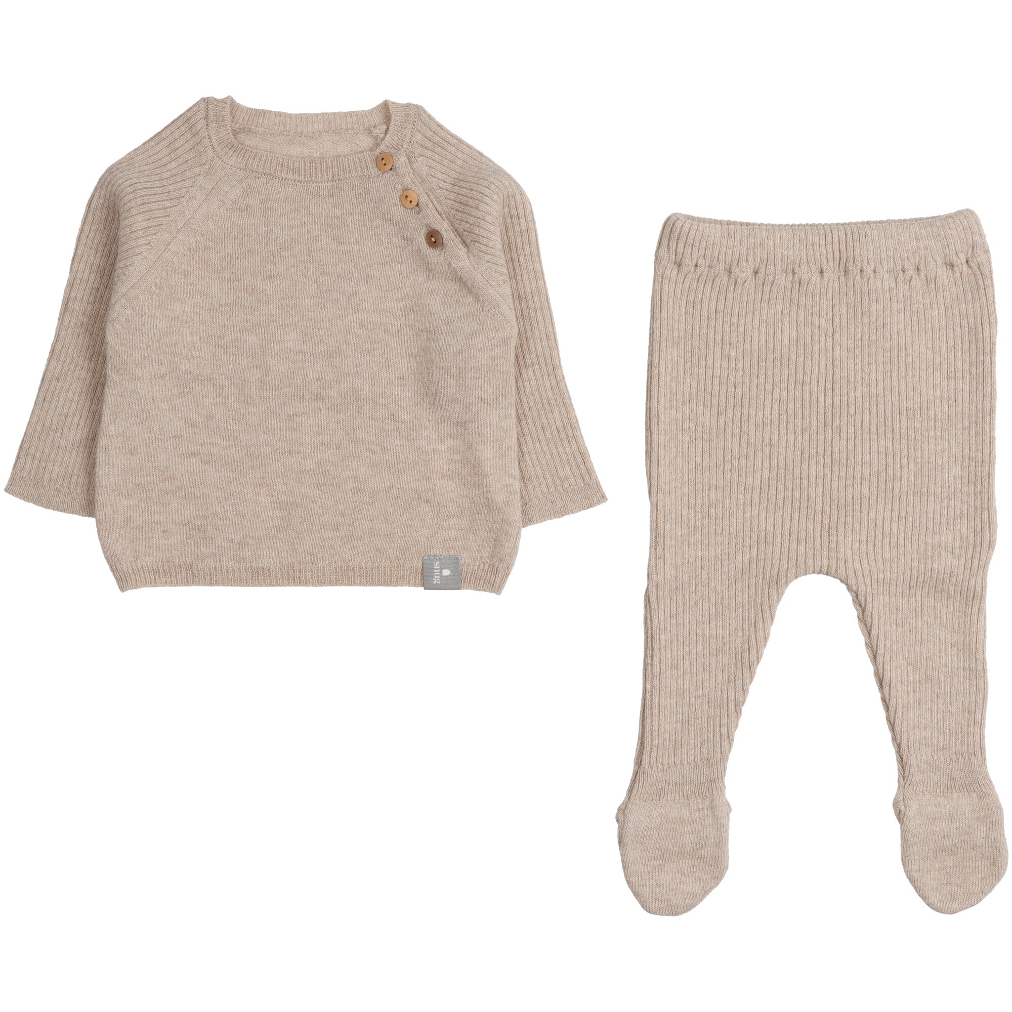 Completo neonato in lana SNUG Mamma m'adora1