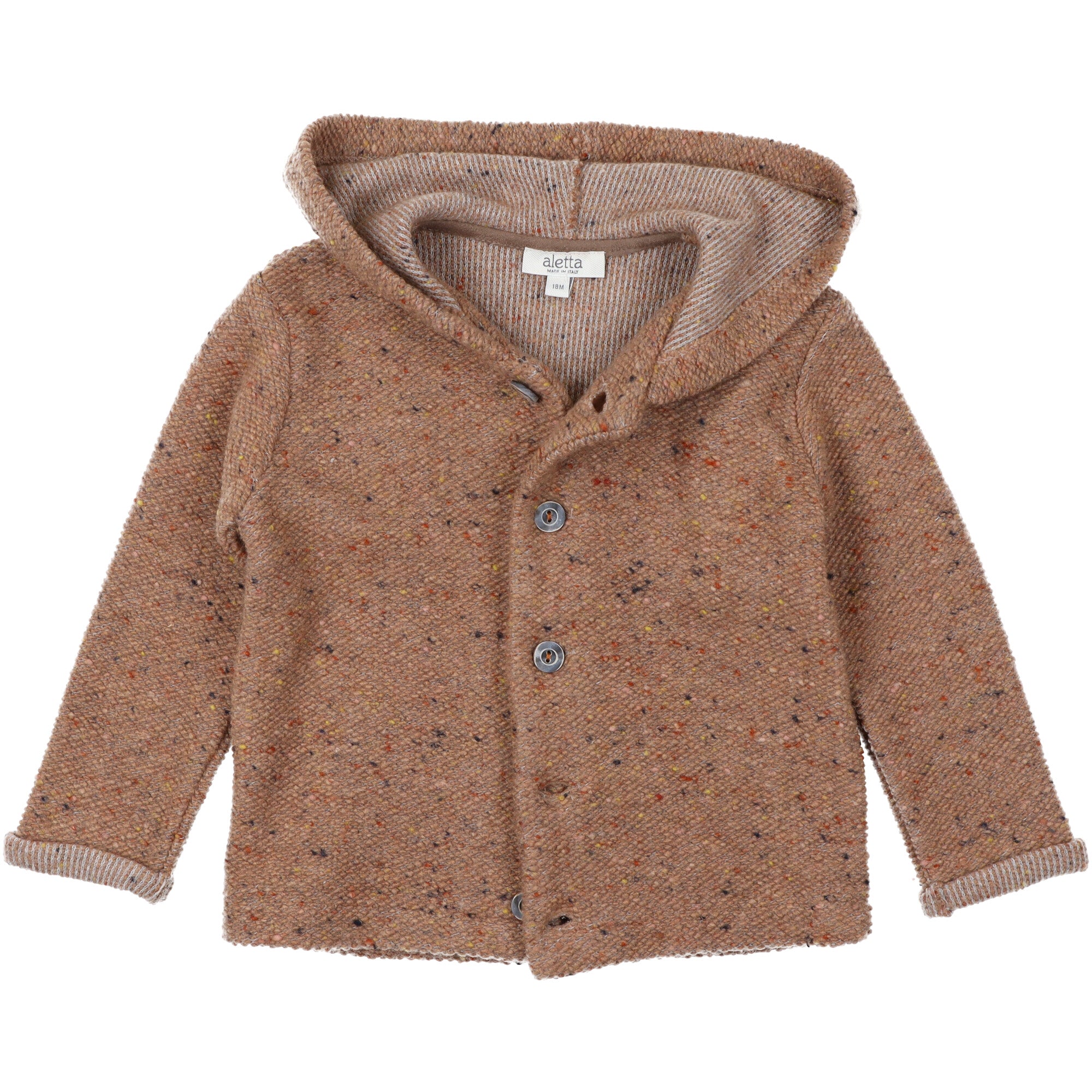 giacca-in-lana-chiusa-con-bottoni-e-cappuccio-colore-marrone