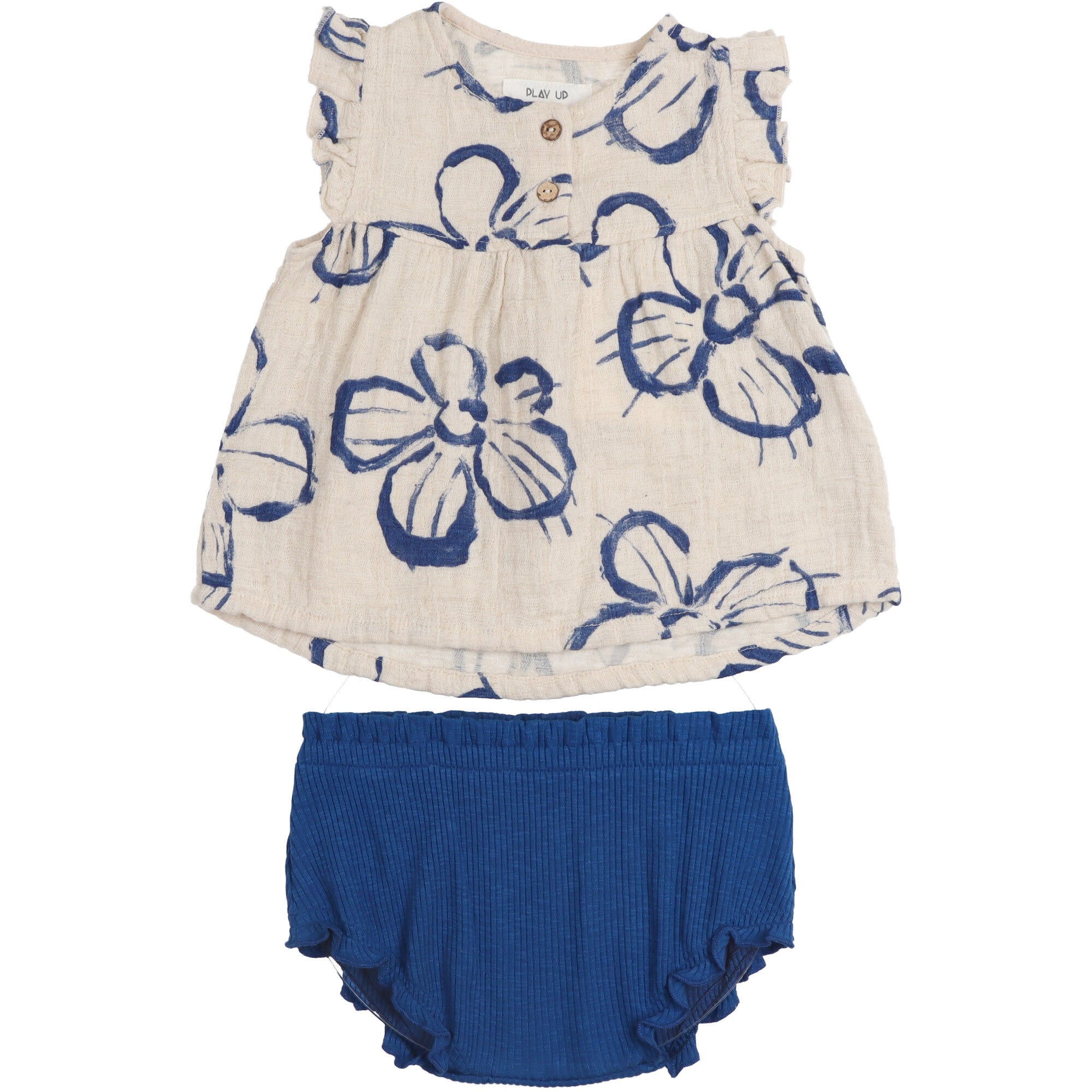 vestito-in-mussola-stampa-fiore-bluette-con coulotte-per-bambina