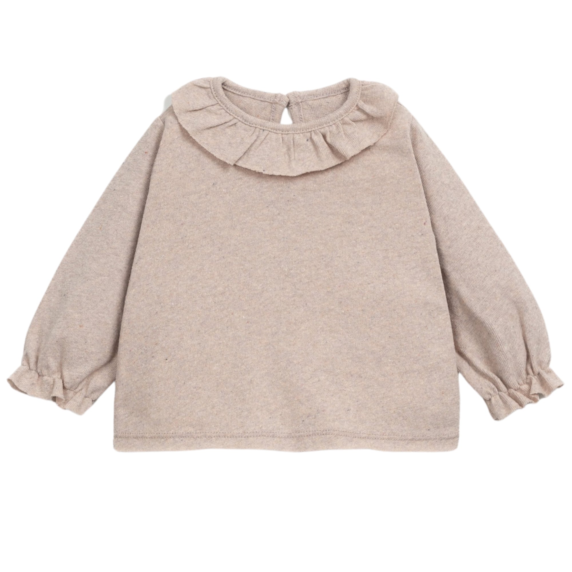 maglia-con-volant-colore-nocciola-per-bambina-di-play-up