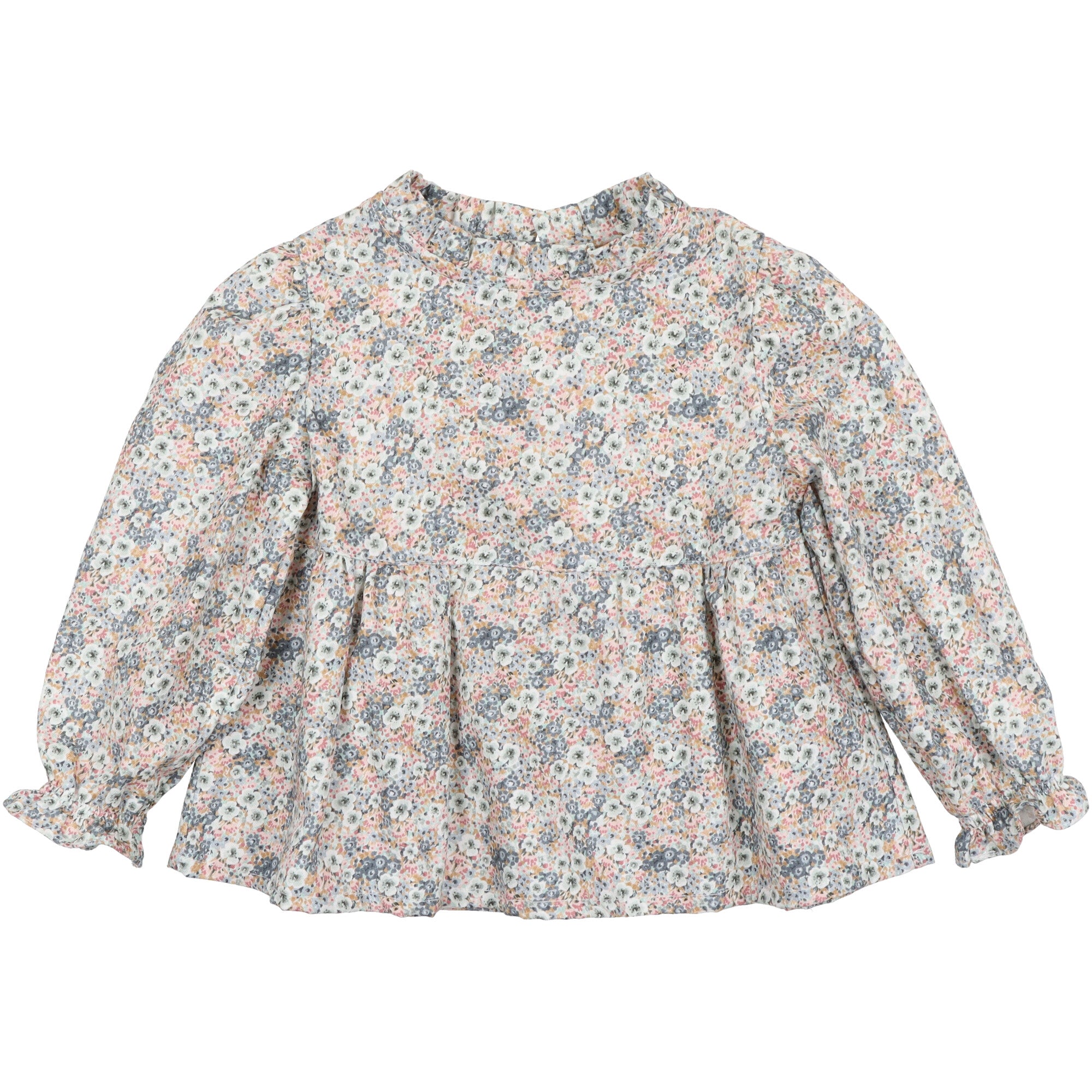 camicia-cotone-stampa-fiorellini-colore-verde-per-bambina
