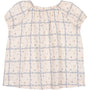 camicetta stampa fiori blu per bambina maniche arricciate blusa estiva bimba