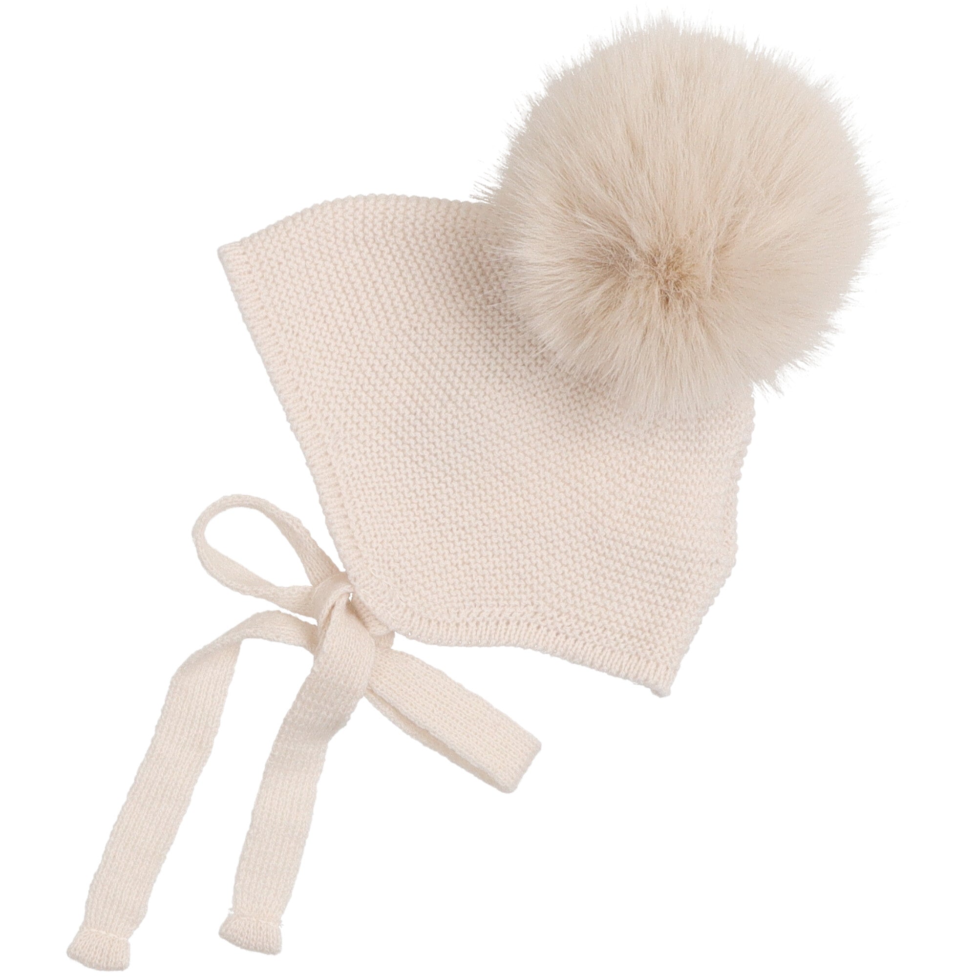 cappello-per-neonati-in-misto-lana-con-ponpon-pelliccia-colore-bianco