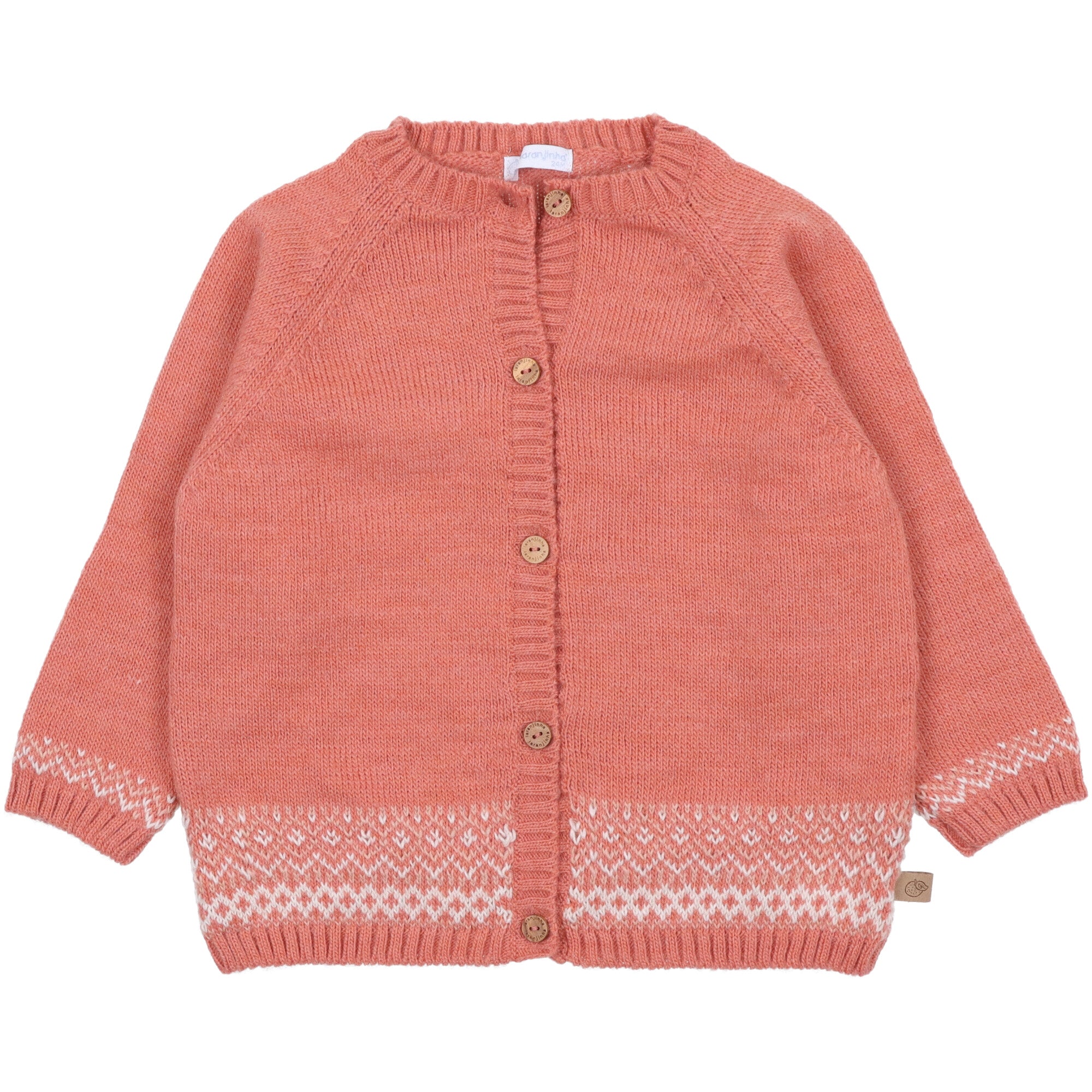 golfino-lana-colore-arancio-chiuso-con-bottoni-per-bambina