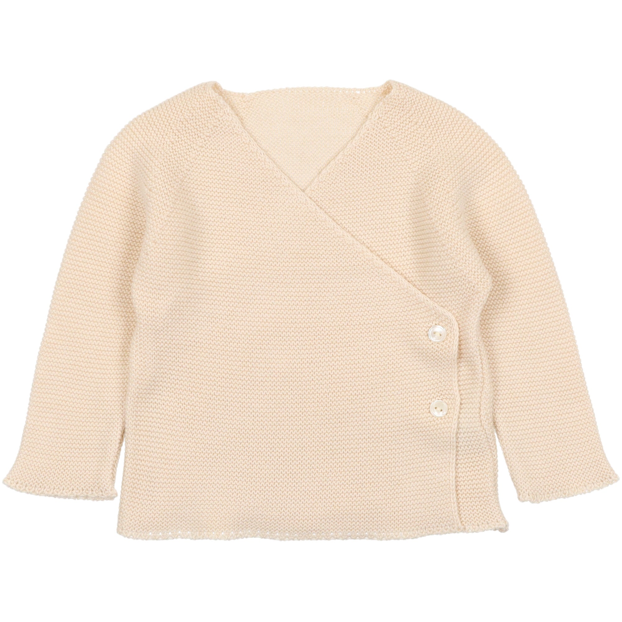 cardigan per neonati in cotone e lana modello invernale ad incrocio