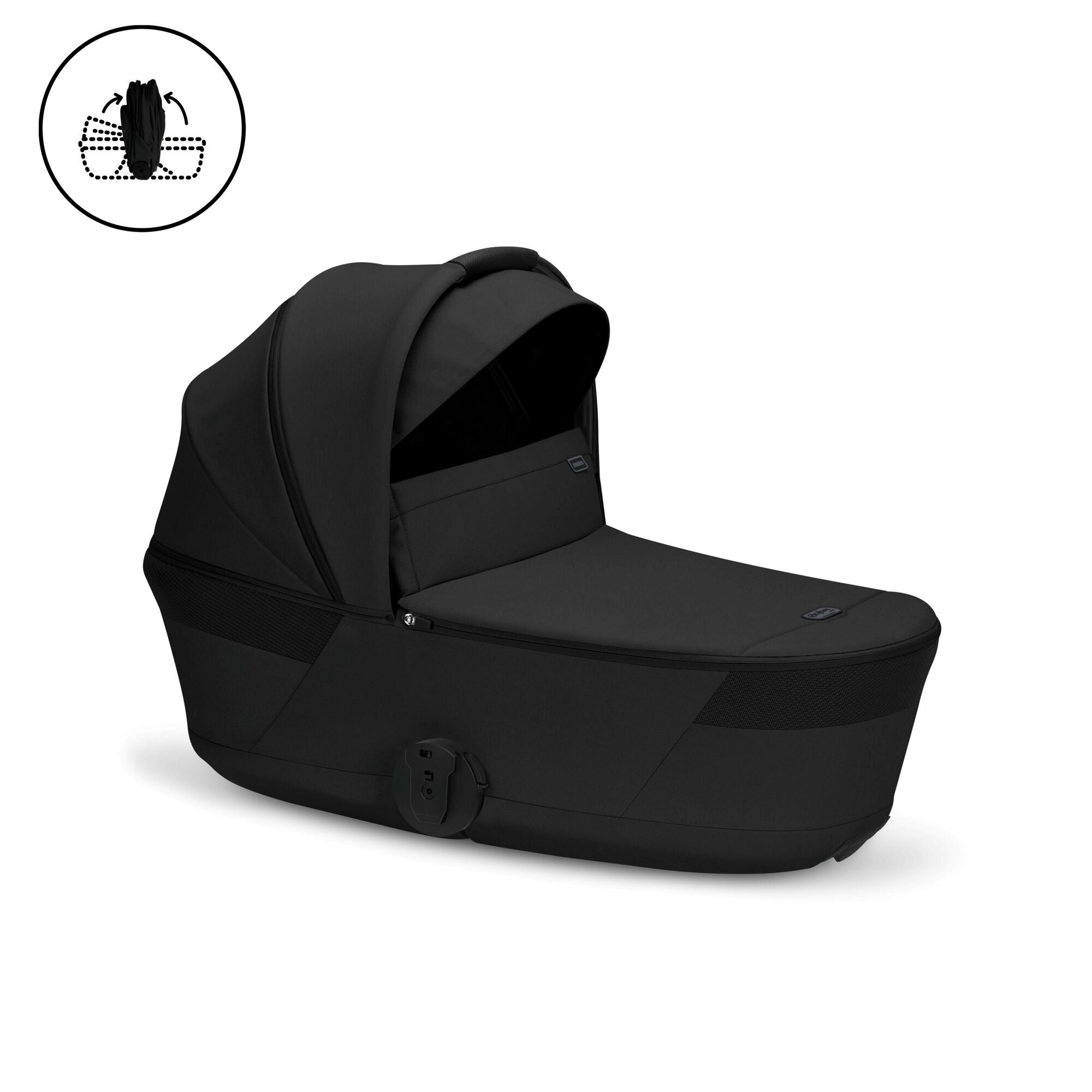 duo passeggino e navicella di cybex modello balios colore nero navicella richiudibile