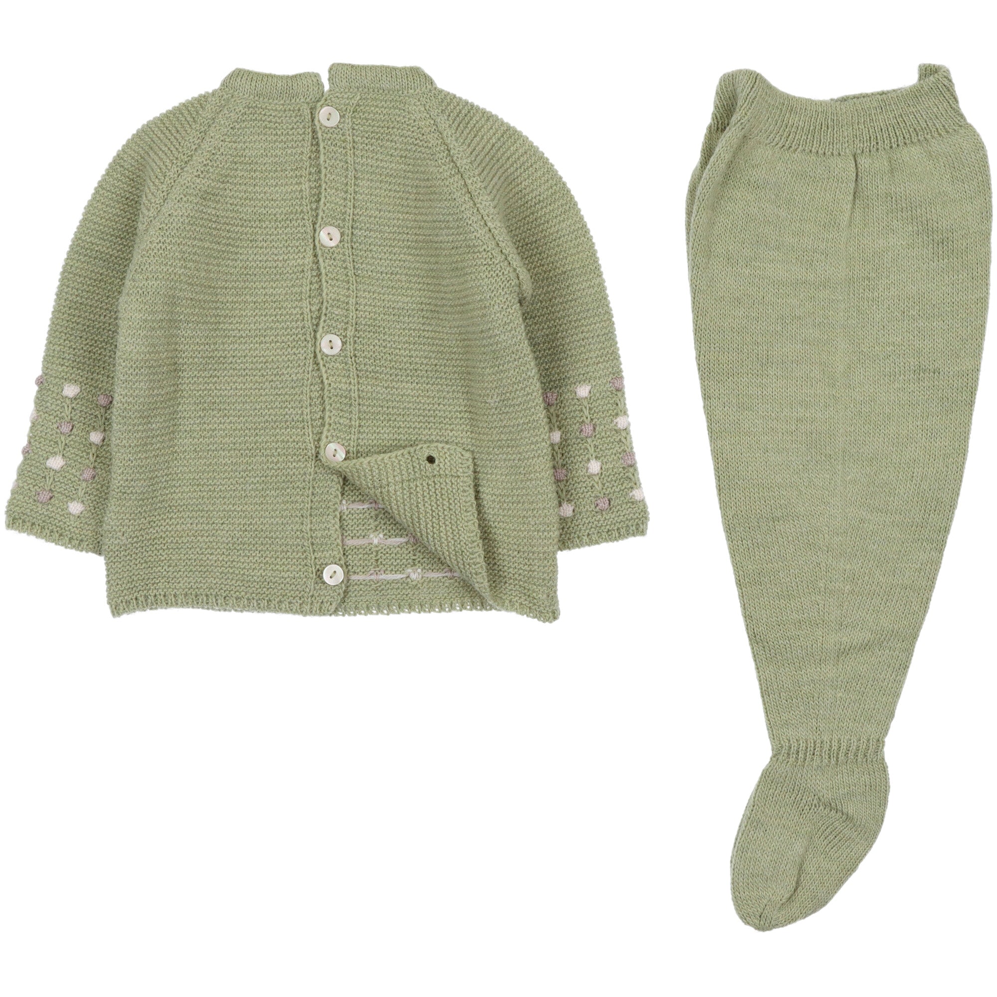 maglione-e-ghettina-in-lana-colore-verde-per-neonati