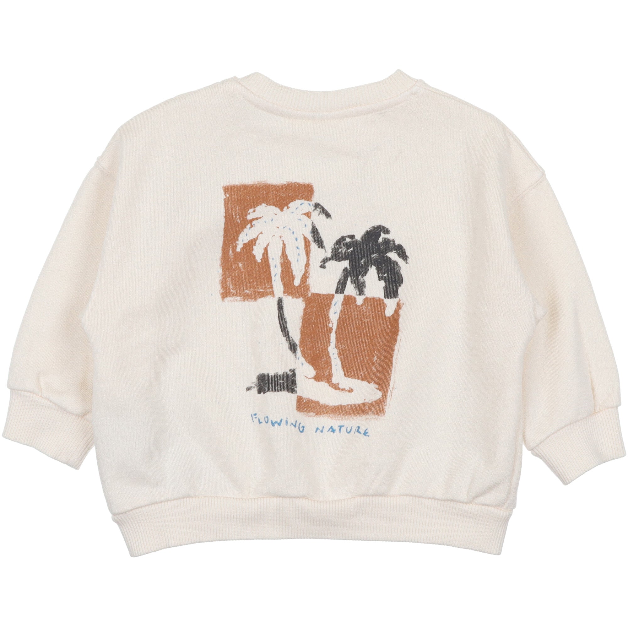 maglia in cotone felpato per bambino colore naturale con stampa dietro  brand Play Up