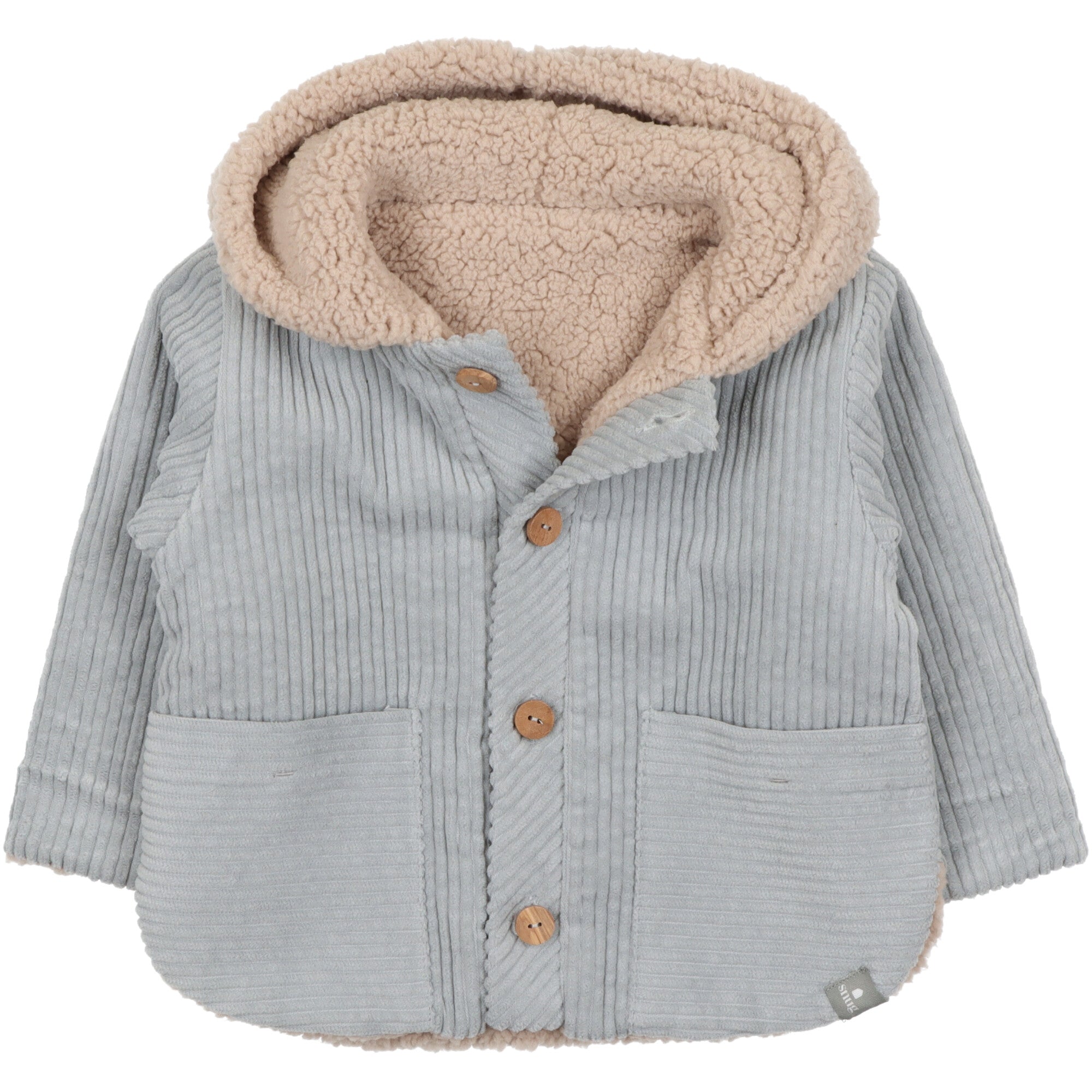 Giacca per  bambino realizzata in velluto a costine di cotone organico, foderata internamente in caldo teddy per un comfort avvolgente nei mesi invernali.