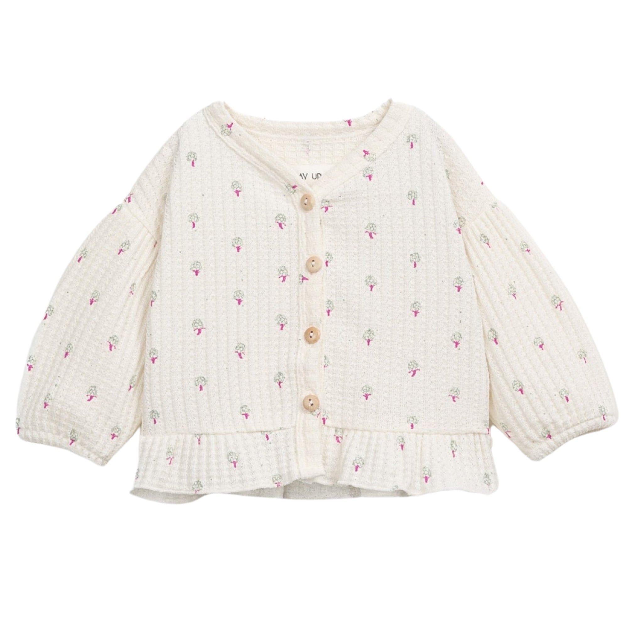 cardigan-in-waffle-con-micro-stampa-fiori-per-bambina-con-volant