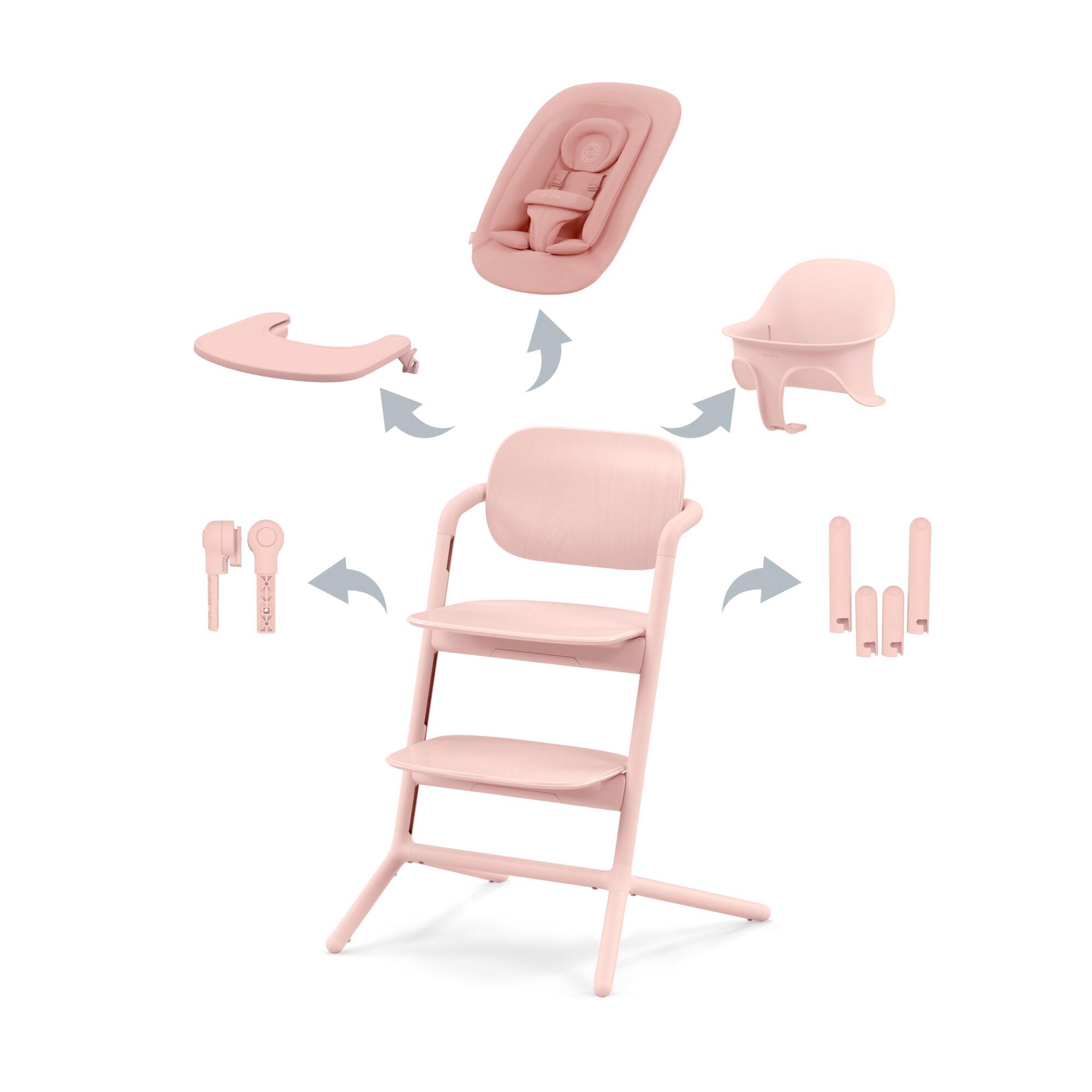 seggiolone-evolutivo-lemo-di-cybex-colore-rosa-con-sdraietta-tavolo-e-riduttore-baby