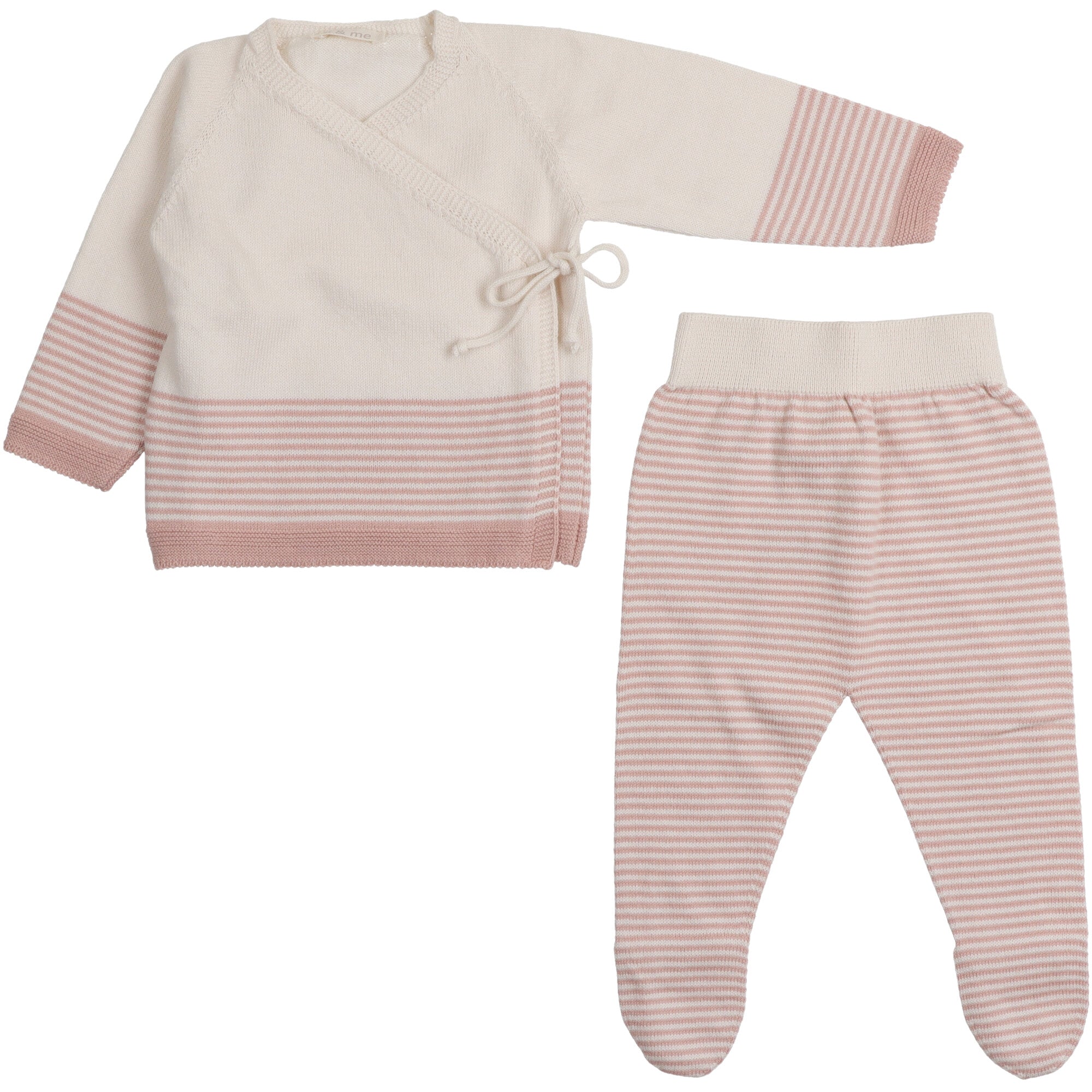 Completo Cotone Riga Rosa