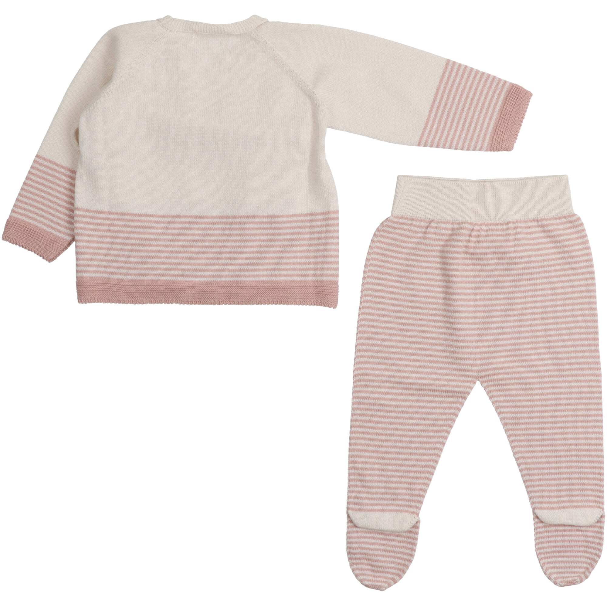 Completo Cotone Riga Rosa
