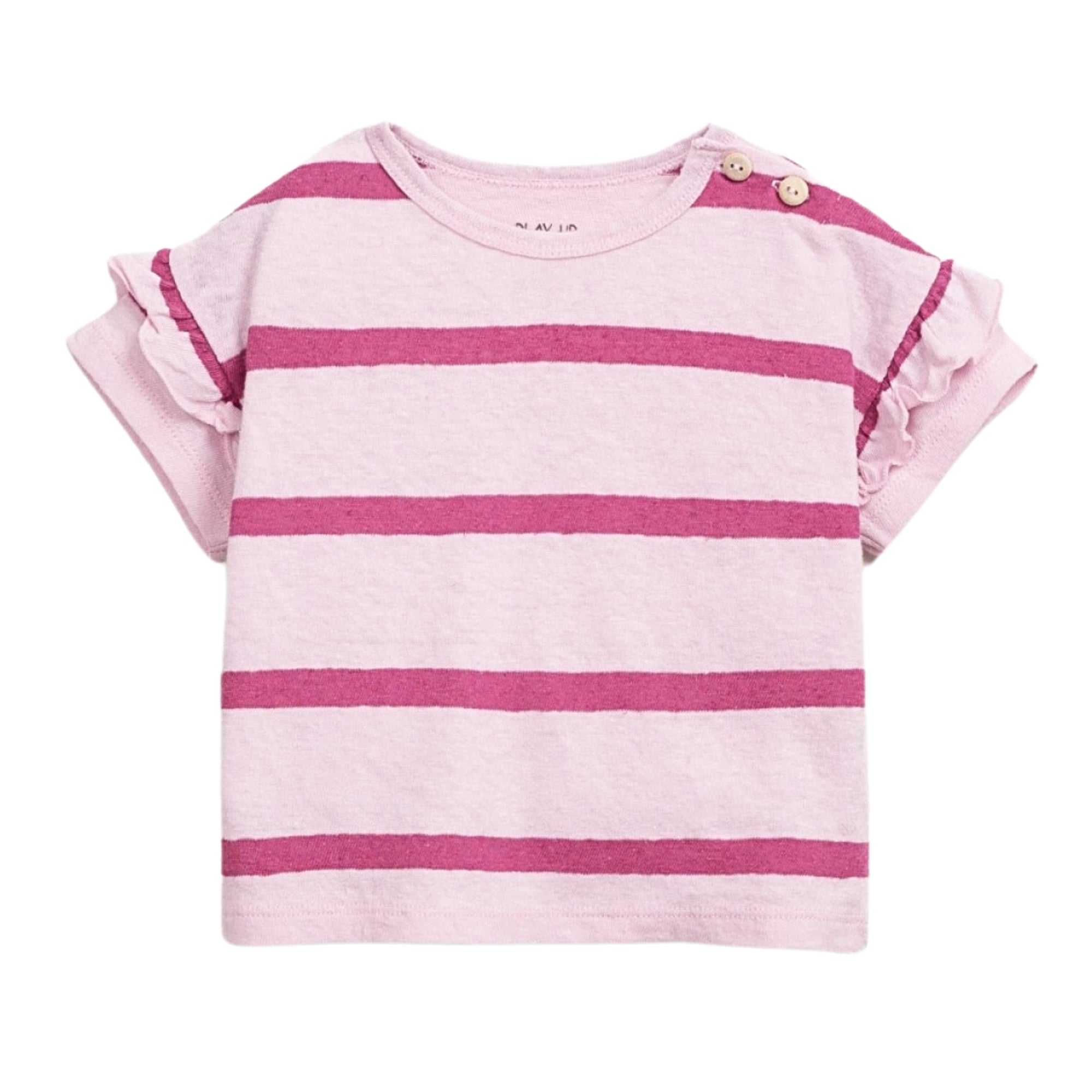 maglia-rosa-a-righe-con-volant-per-bambina-brand-Play_Up