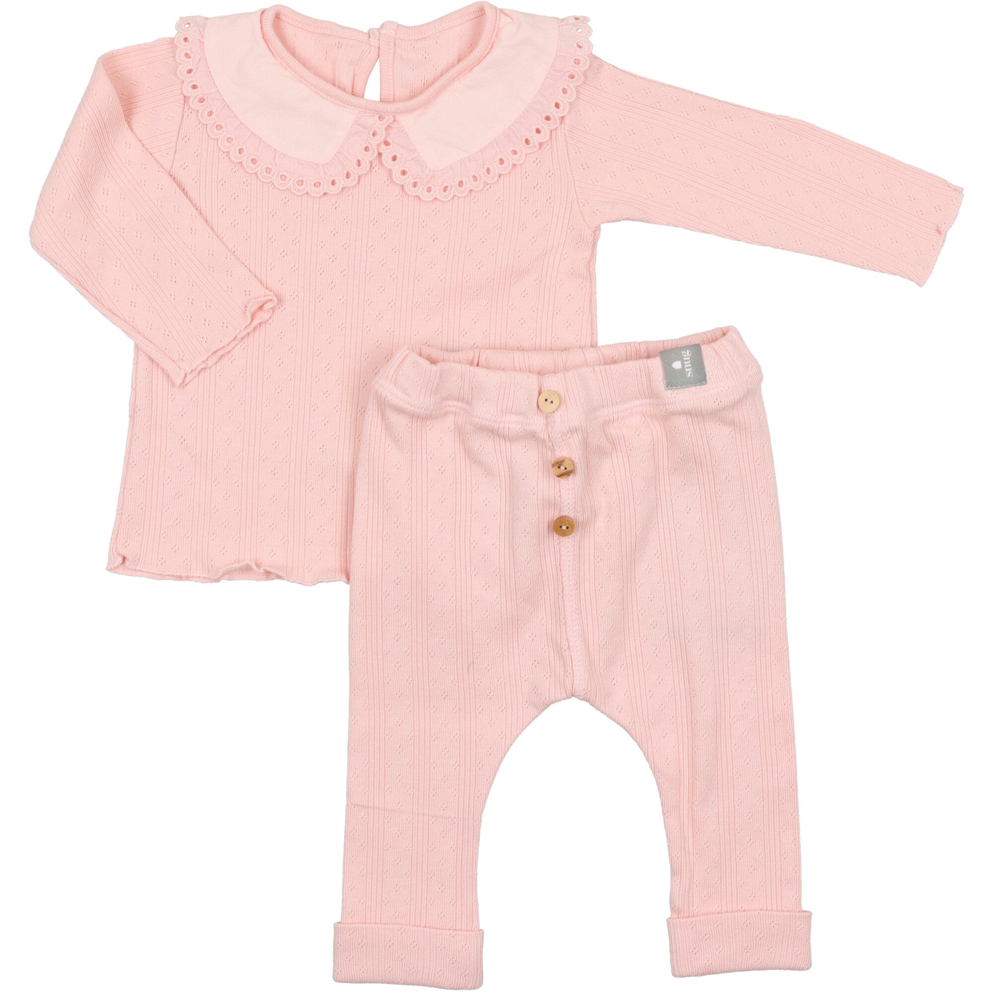 completo-cotone-traforato-colore-rosa-per-bambina