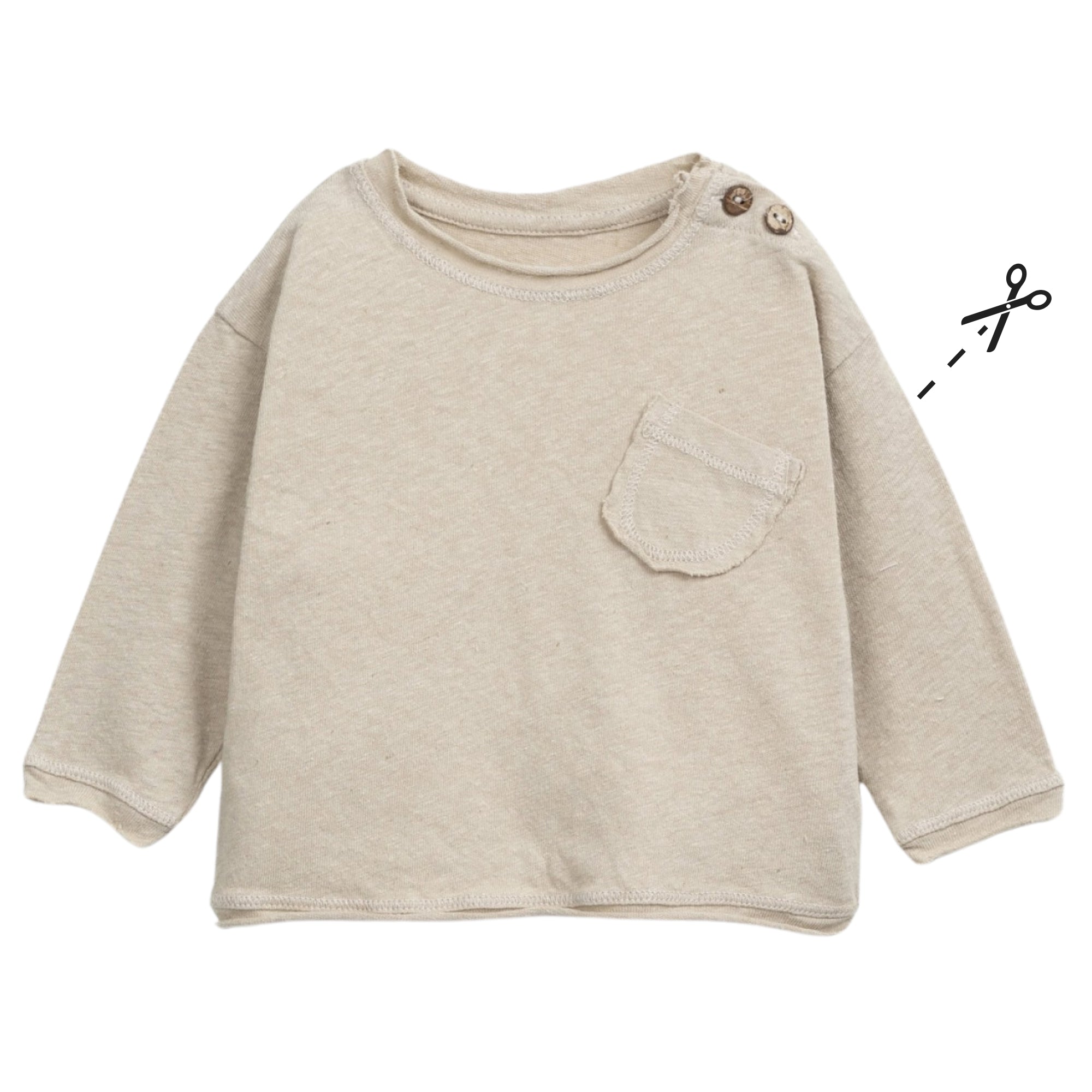 maglietta-estiva-manica-lunga-colore-neutro-taglio-vivo-per-bambino