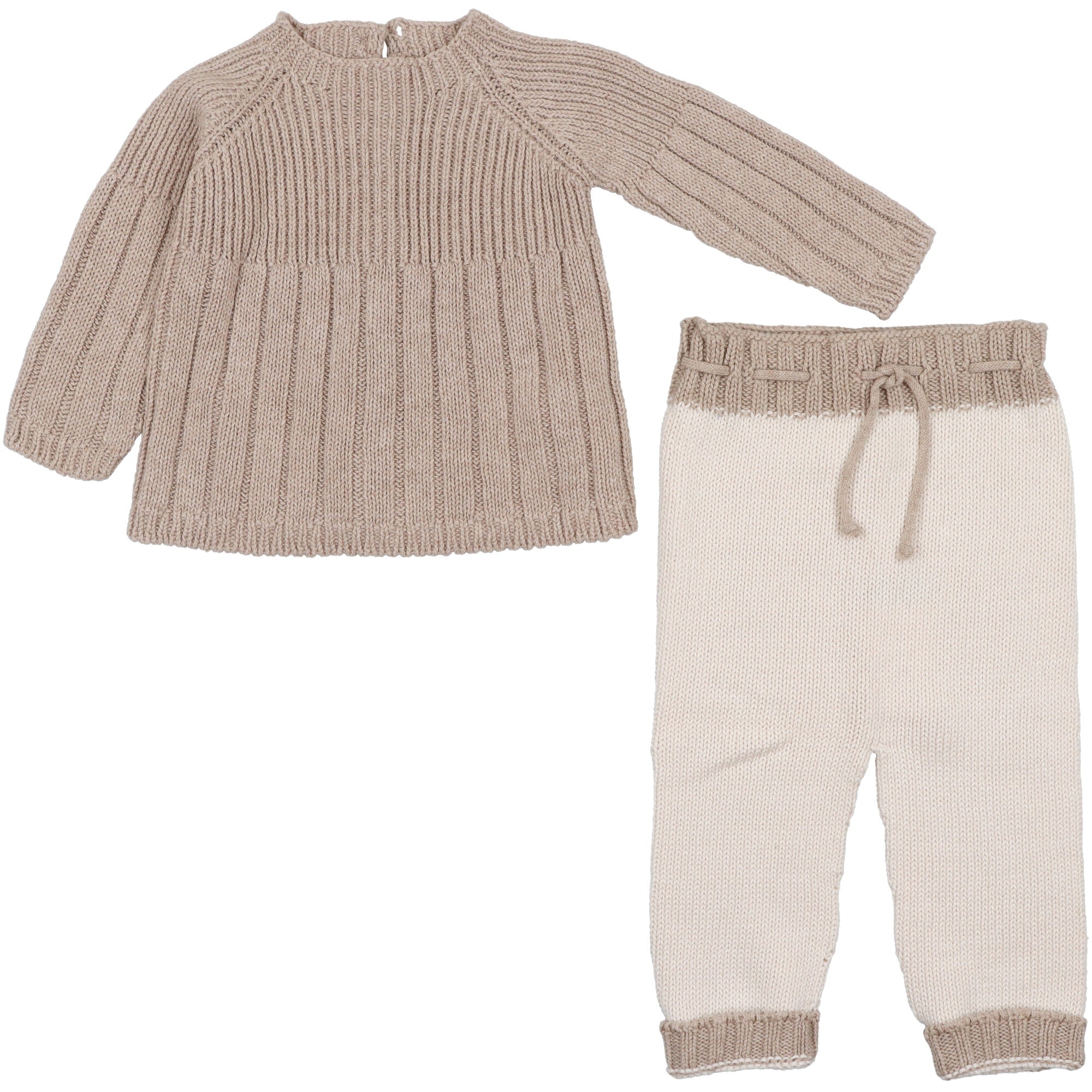 maglione-reversibile-e-pantaloni-in-filo-di-cotone-bicolore-beige-per-neonati-brand-liandme