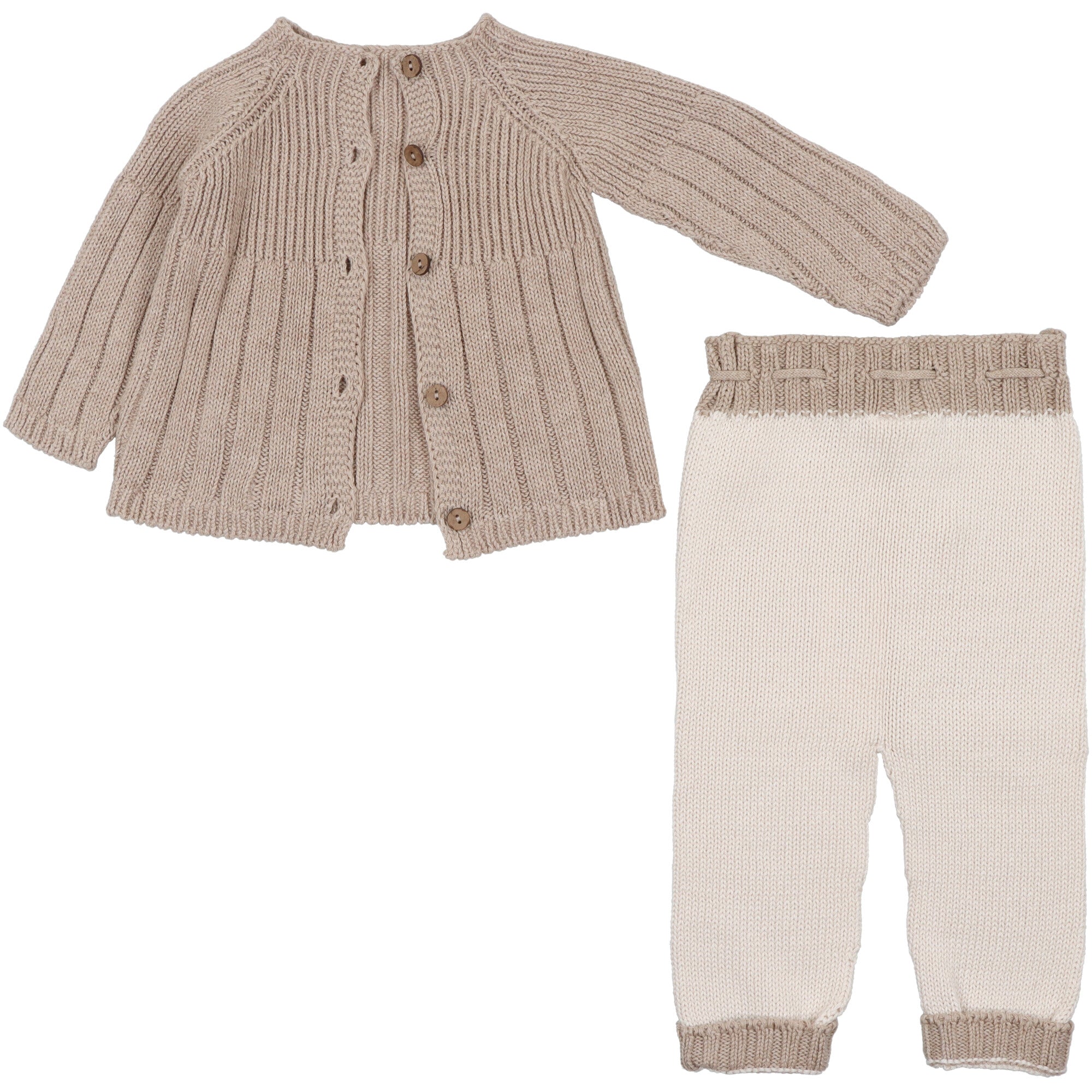 maglione-reversibile-e-pantaloni-in-filo-di-cotone-bicolore-beige-per-neonati-brand-liandme