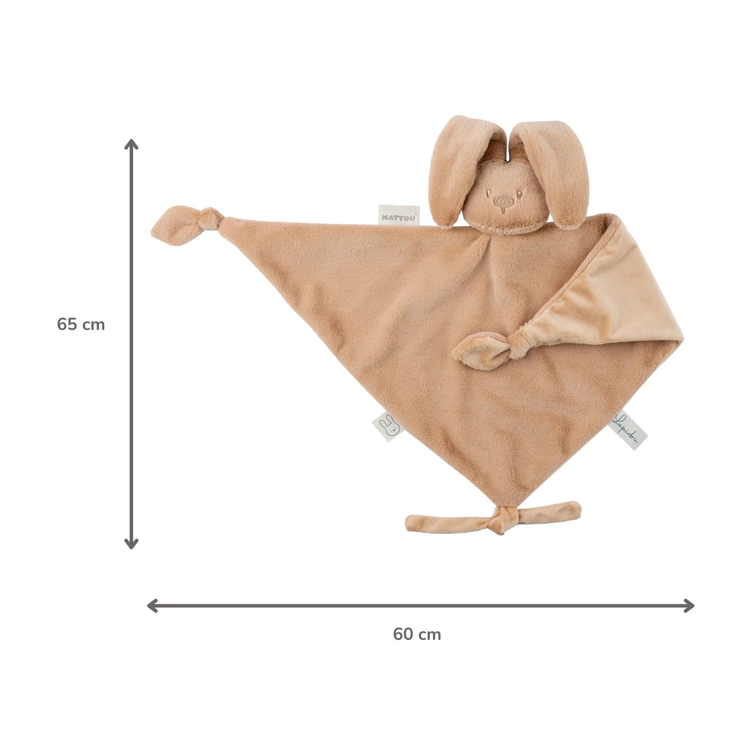 doudou Nattou Lapidou rosa cipria, doudou consolatore per bambini, doudou per neonati, coniglietto doudou, doudou con portaciuccio, regalo nascita.