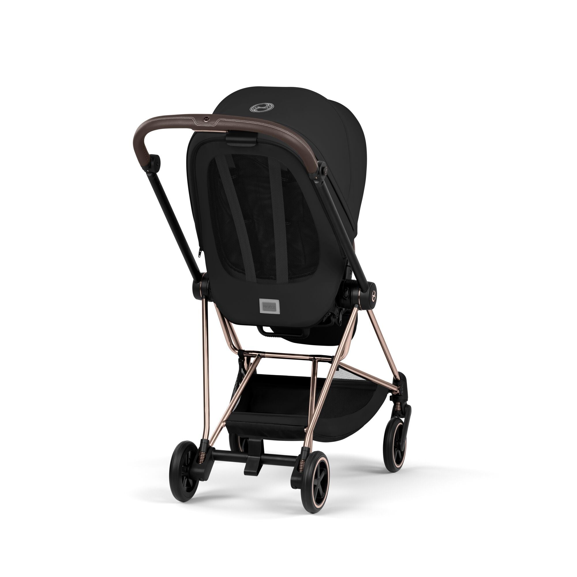 passeggino mios colore nero telaio rosegold di cybex dietro