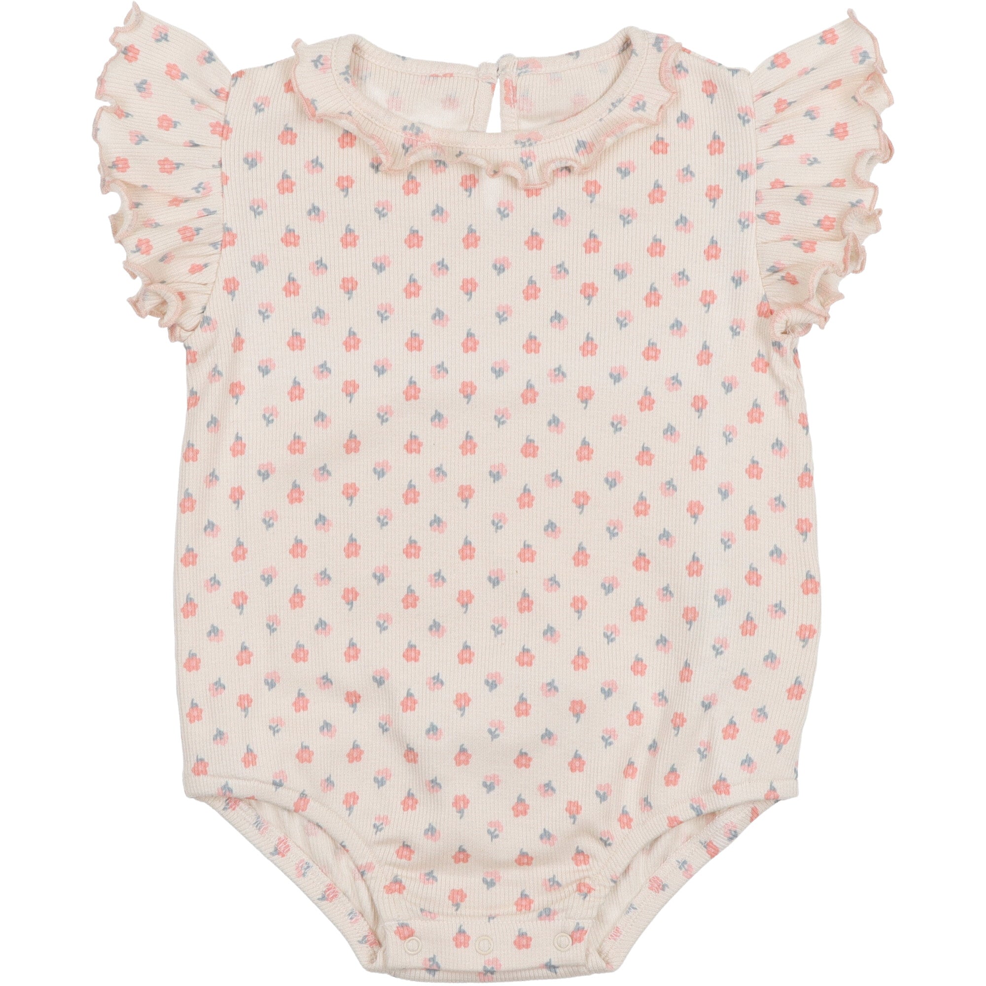 pagliaccetto estivo bimba con stampa fiorellini e maniche a sbuffo brand Snug