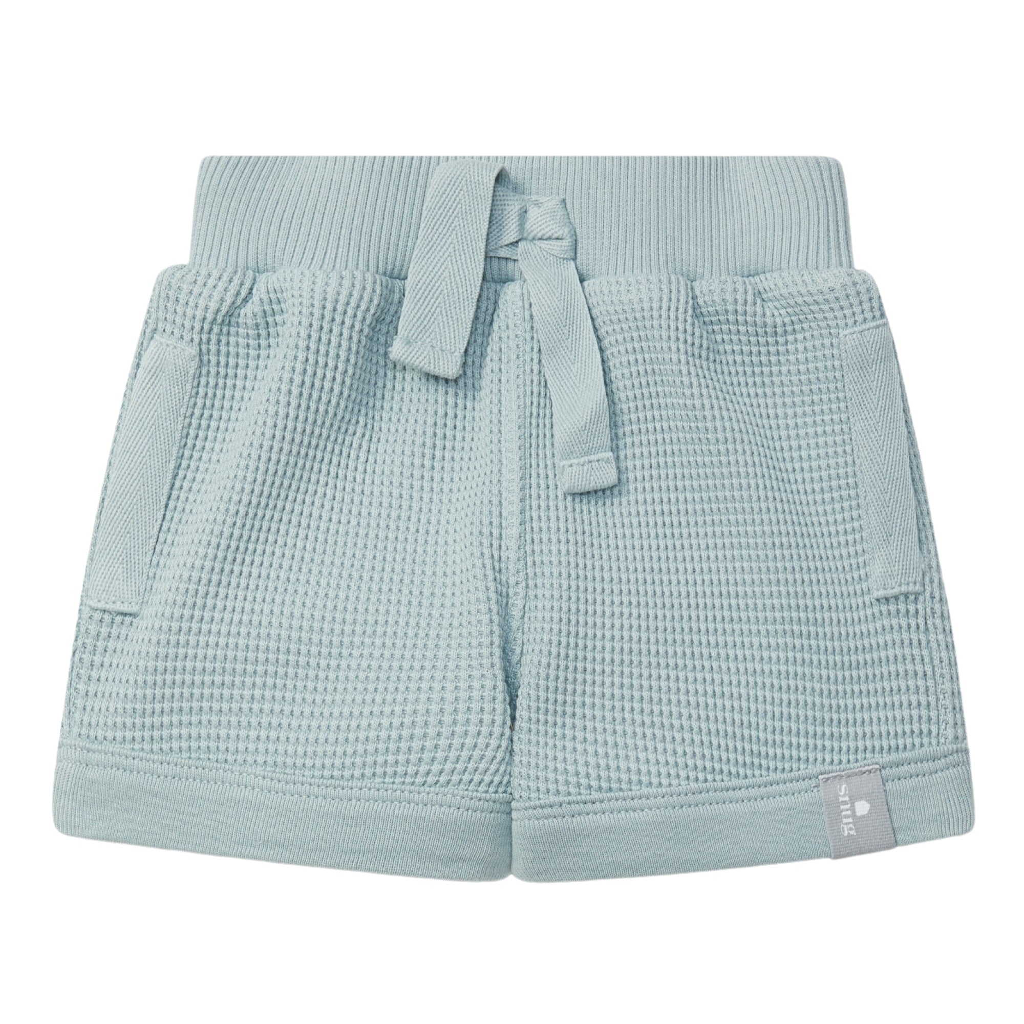 short-in-waffle-colore-verde-per-bambini-estivo