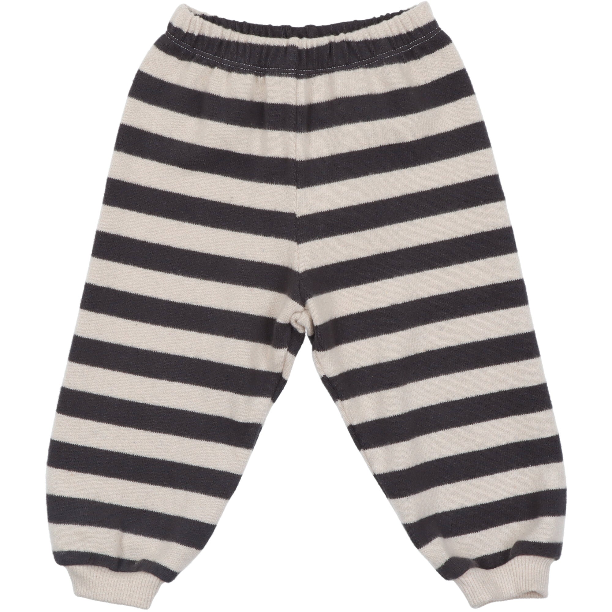 pantalone in cotone riciclato di play up modello sportìvo a righe colore grigio e panna