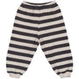 pantalone in cotone riciclato di play up modello sportìvo a righe colore grigio e panna