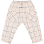 Pantaloni pull-up in 100% cotone per bambina panta in cotone stampa fiorellini blu