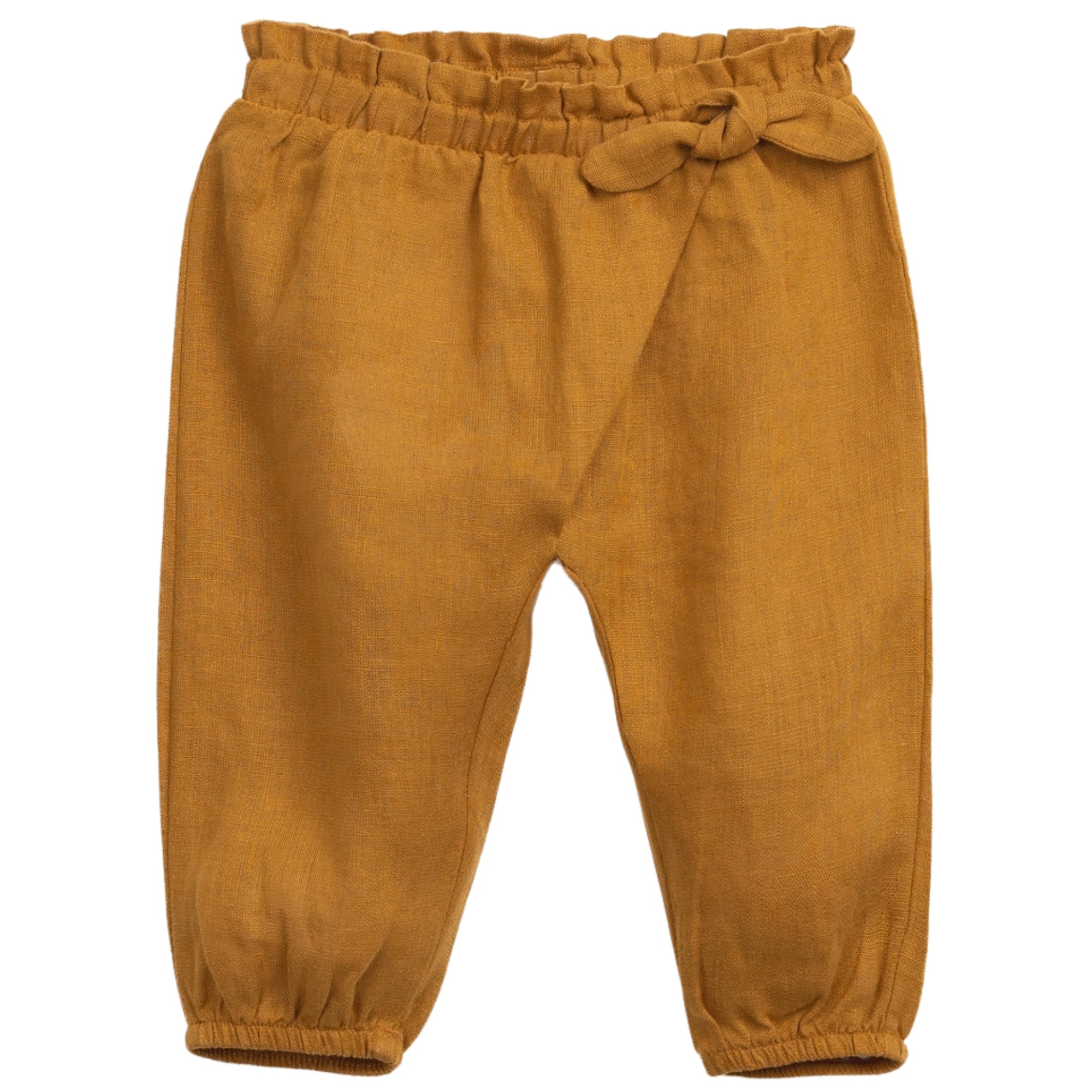 pantalone-lino-colore-arancio-con-fiocco-per-bambina