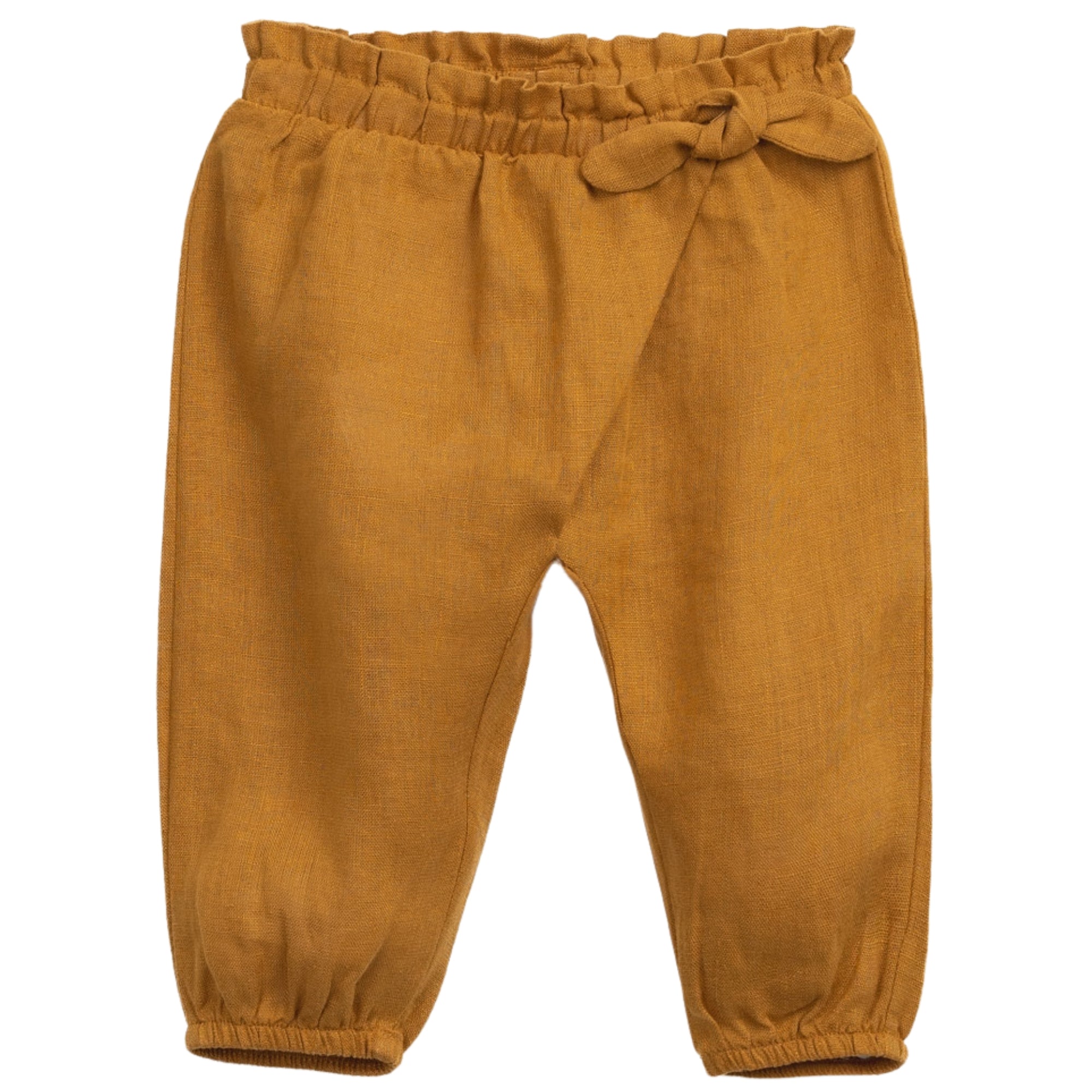 pantalone-lino-colore-arancio-con-fiocco-per-bambina