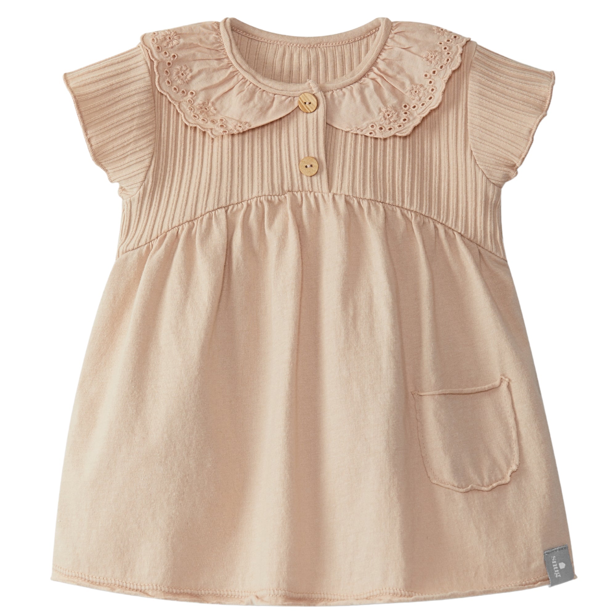 vestito-in-morbido-cotone-colore-rosa-per-bambina-mezze-maniche-con-collo-ricamato