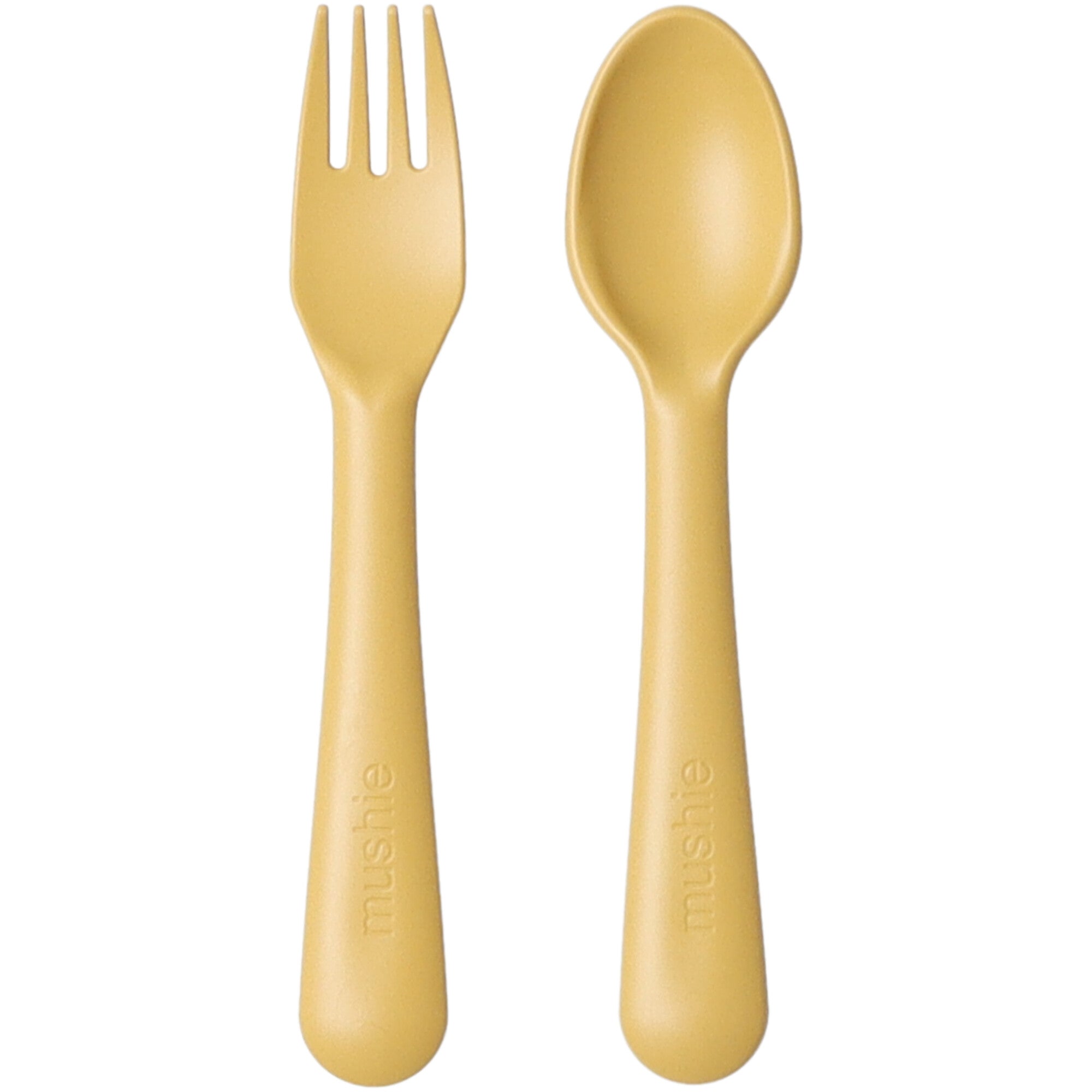 Forchetta-e-cucchiaio-colore-giallo-in-plastica