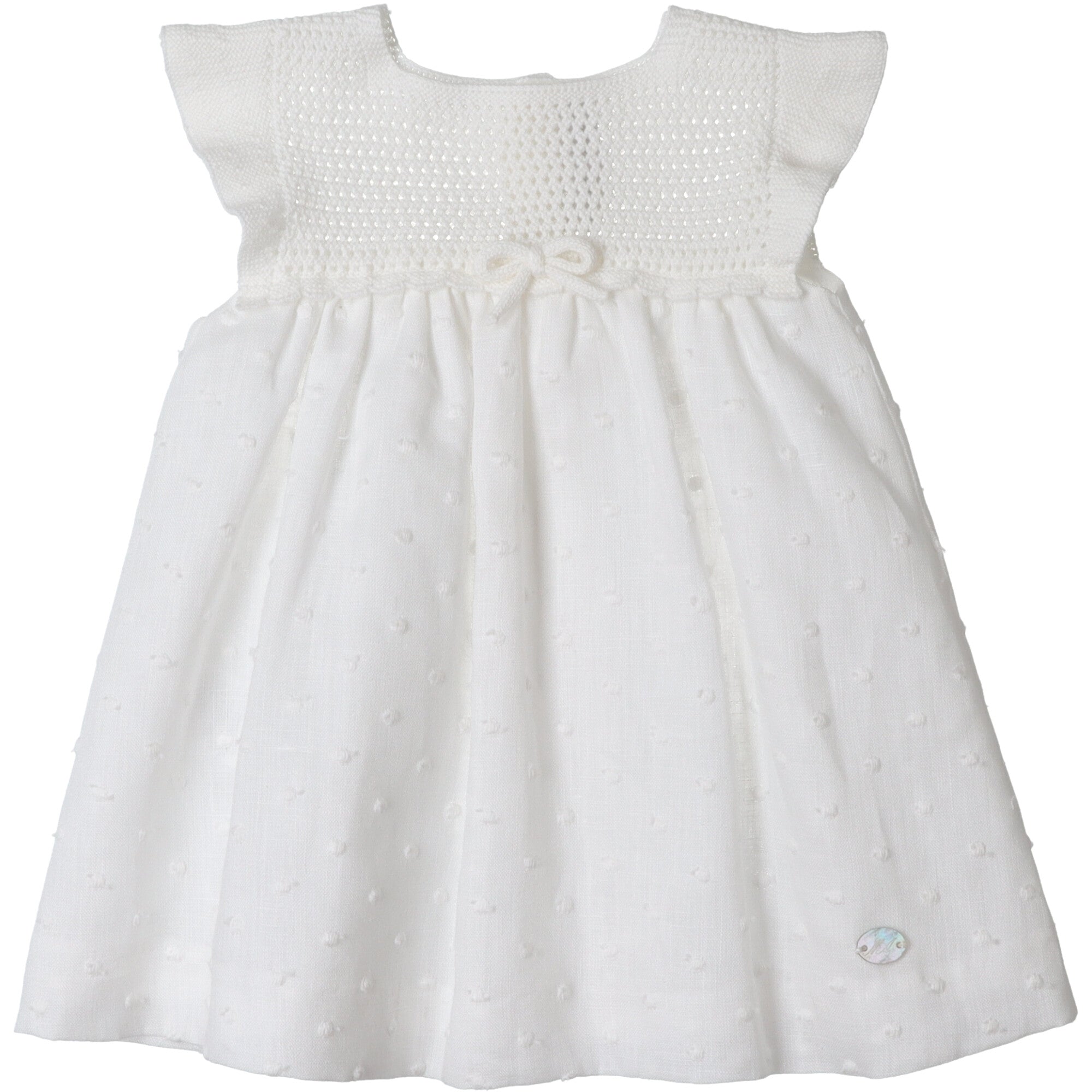 vestito estivo in lino colore bianco corpetto in filo di cotone gonna ampia foderata